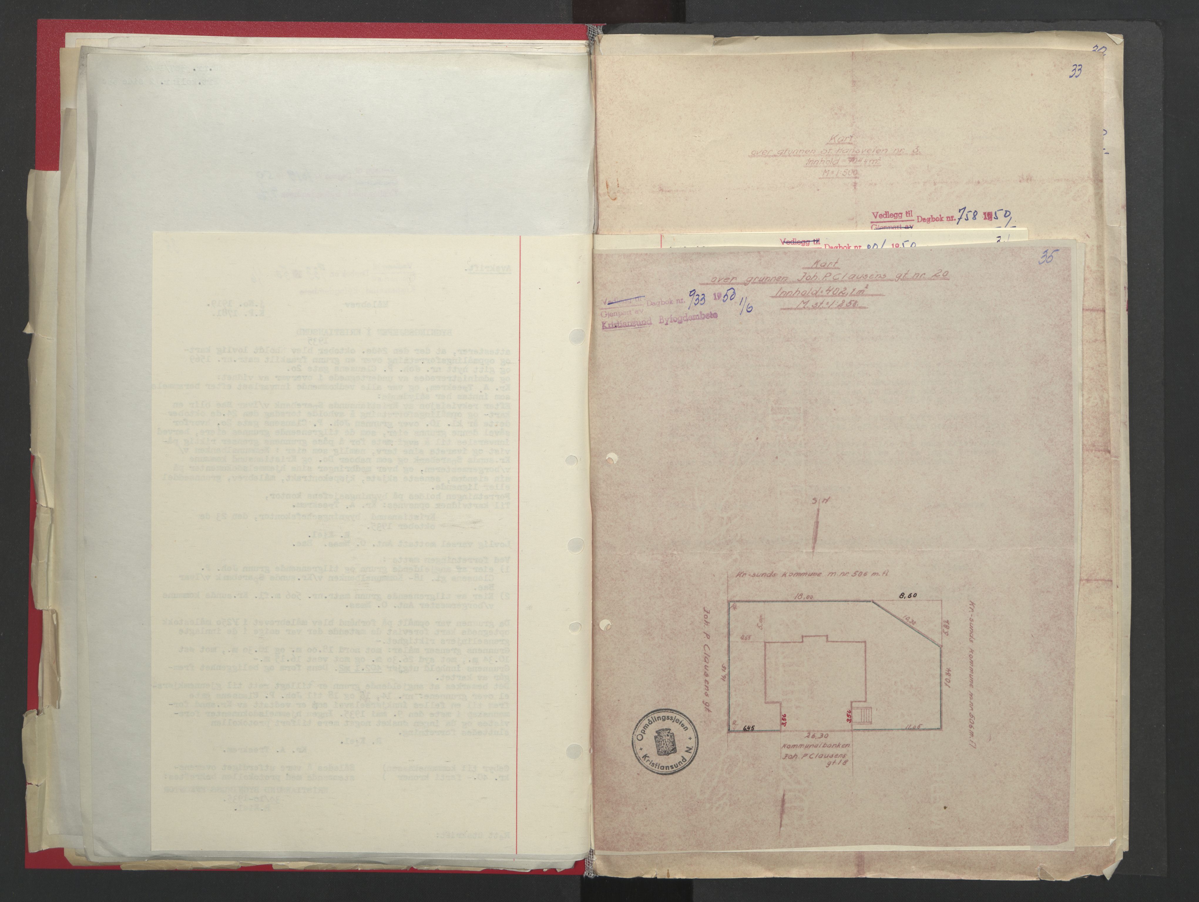 Kristiansund byfogd, AV/SAT-A-4587/A/27: Pantebok nr. 48, 1950-1950, Dagboknr: 933/1950