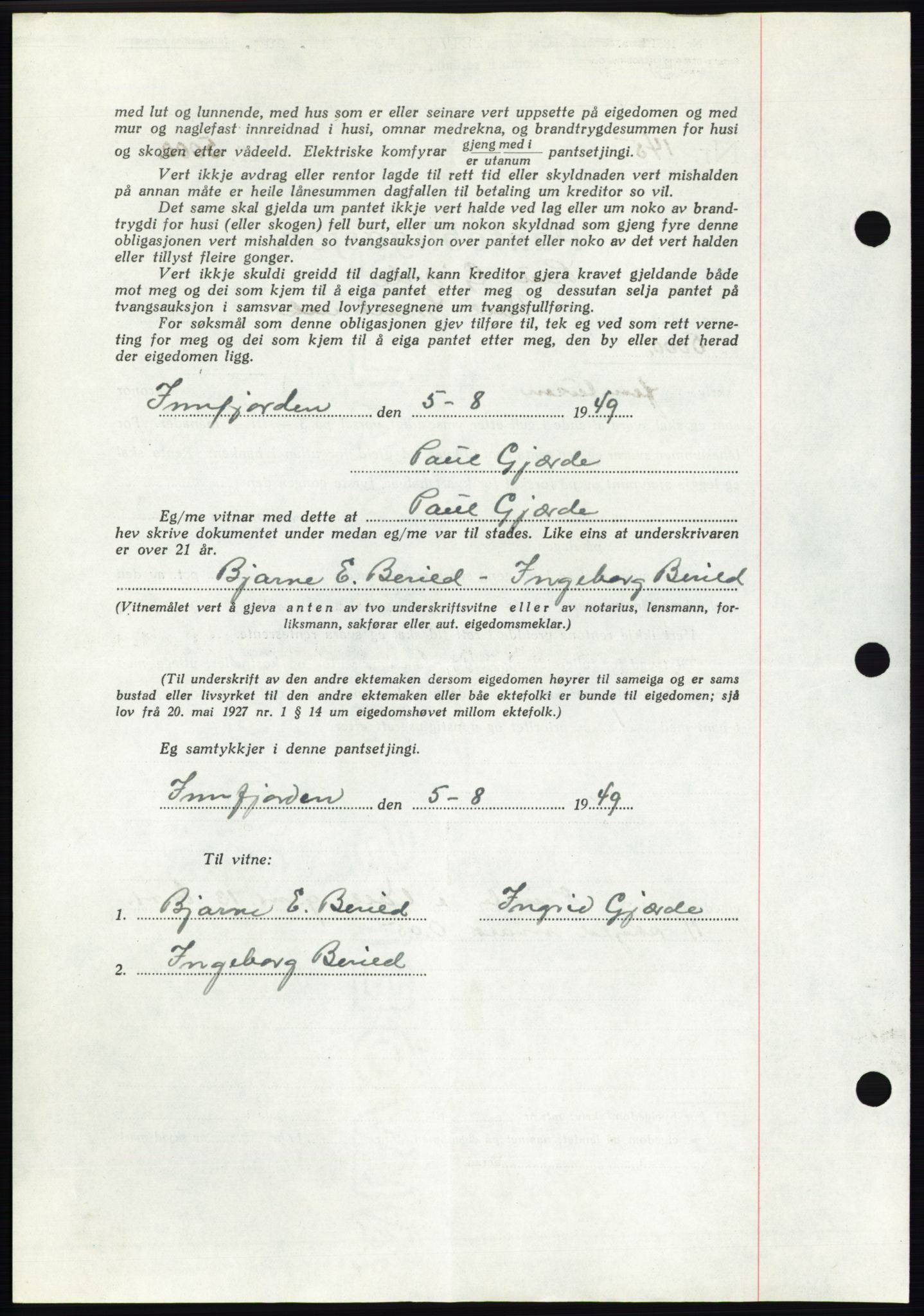 Romsdal sorenskriveri, AV/SAT-A-4149/1/2/2C: Pantebok nr. B4, 1948-1949, Dagboknr: 2217/1949