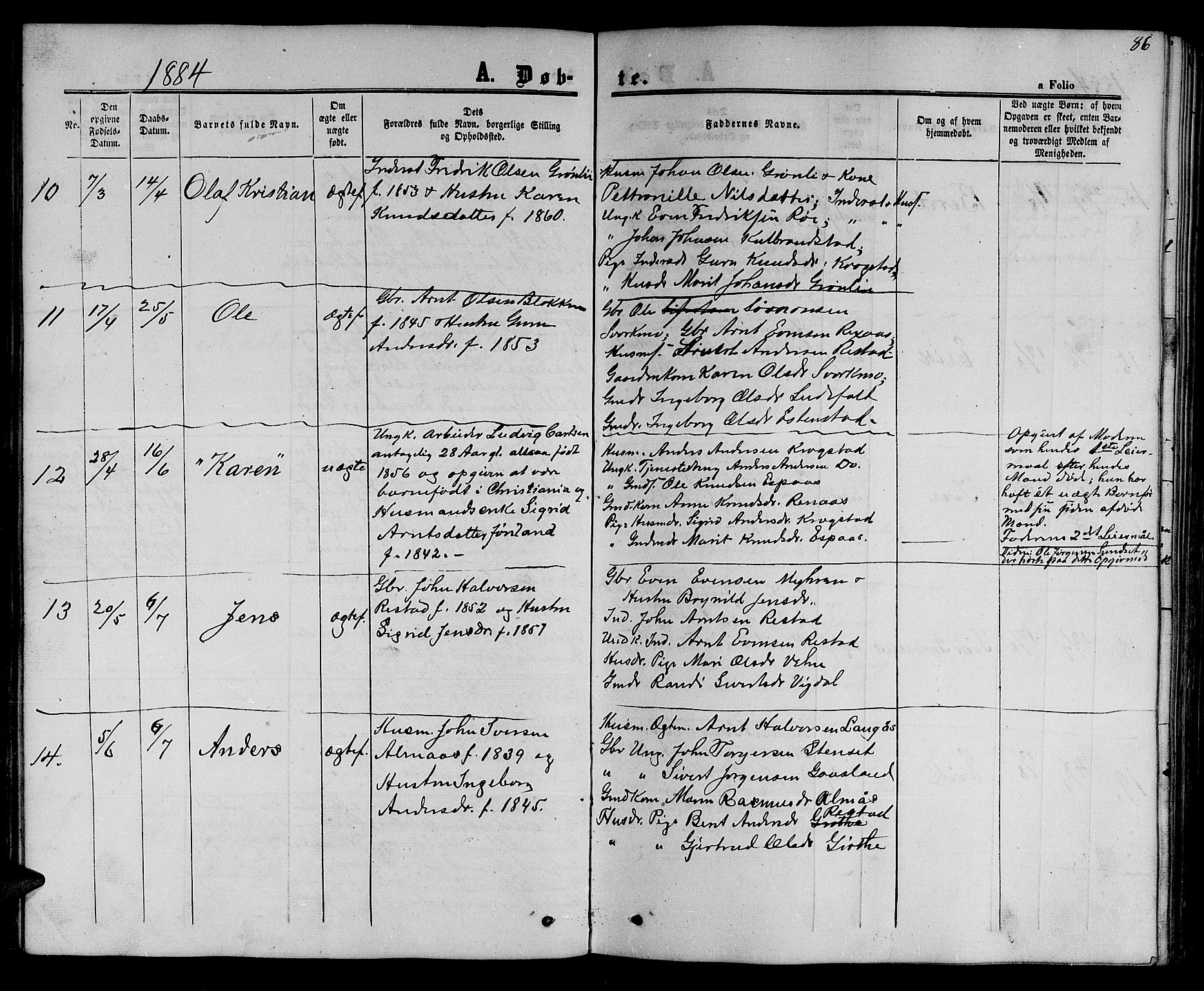 Ministerialprotokoller, klokkerbøker og fødselsregistre - Sør-Trøndelag, SAT/A-1456/694/L1131: Klokkerbok nr. 694C03, 1858-1886, s. 86