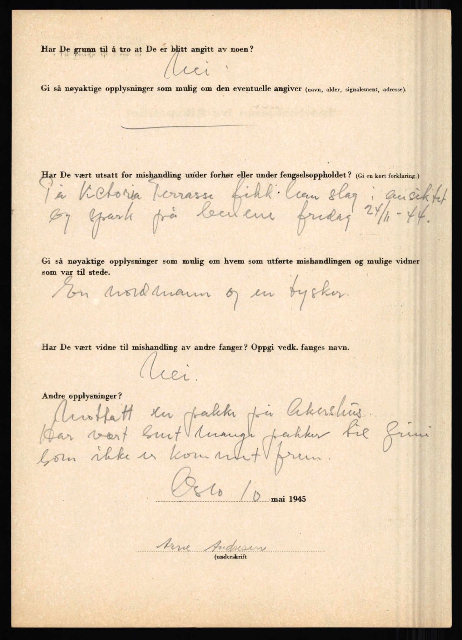 Rikspolitisjefen, AV/RA-S-1560/L/L0001: Abelseth, Rudolf - Berentsen, Odd, 1940-1945, s. 694