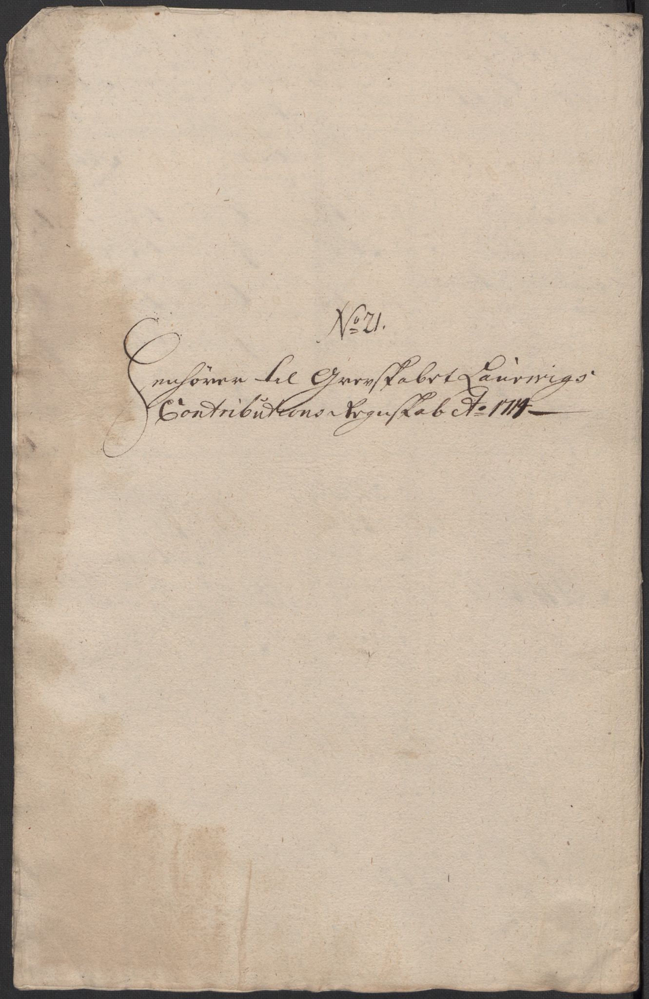 Rentekammeret inntil 1814, Reviderte regnskaper, Fogderegnskap, RA/EA-4092/R33/L1986: Fogderegnskap Larvik grevskap, 1714-1715, s. 213
