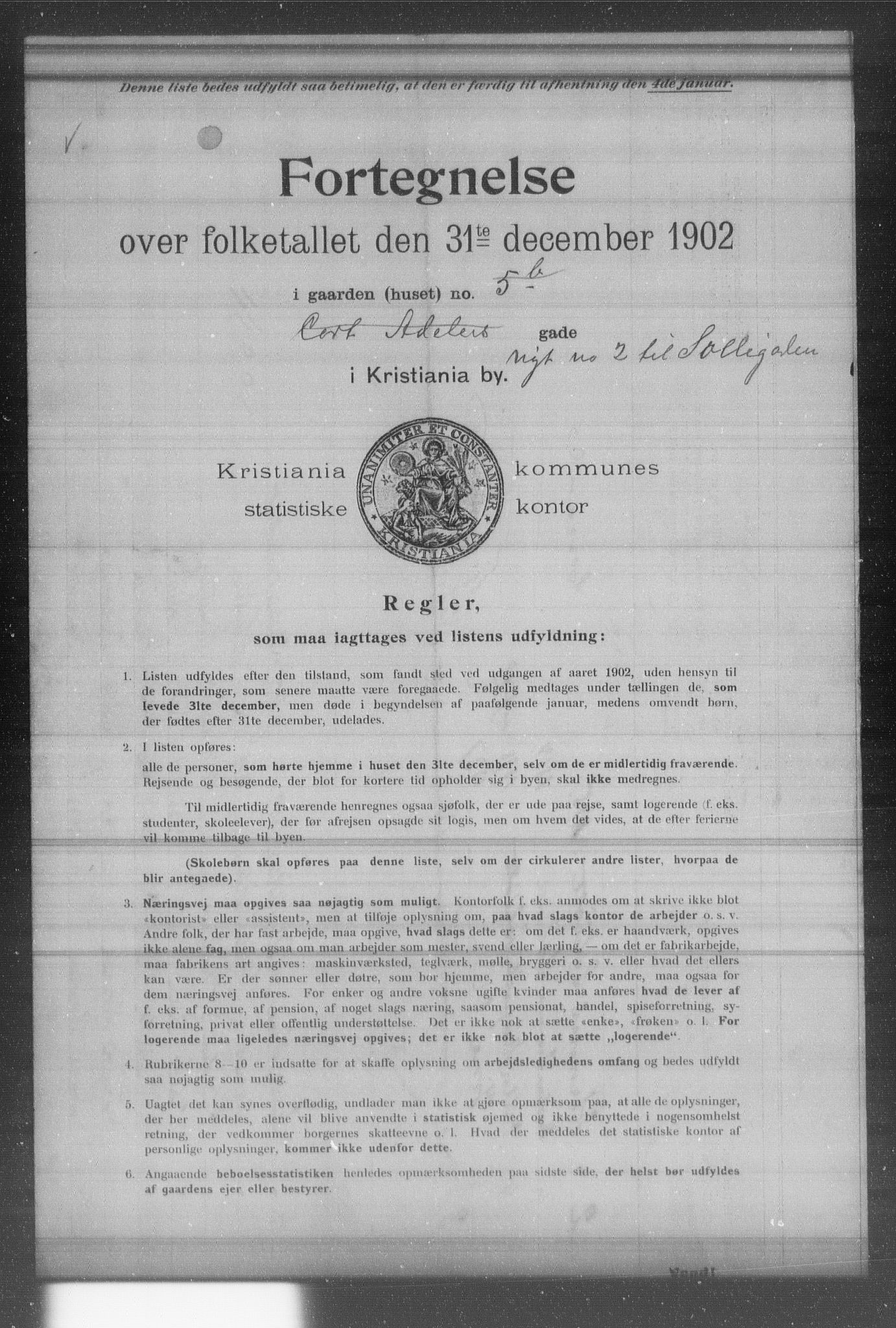 OBA, Kommunal folketelling 31.12.1902 for Kristiania kjøpstad, 1902, s. 18447