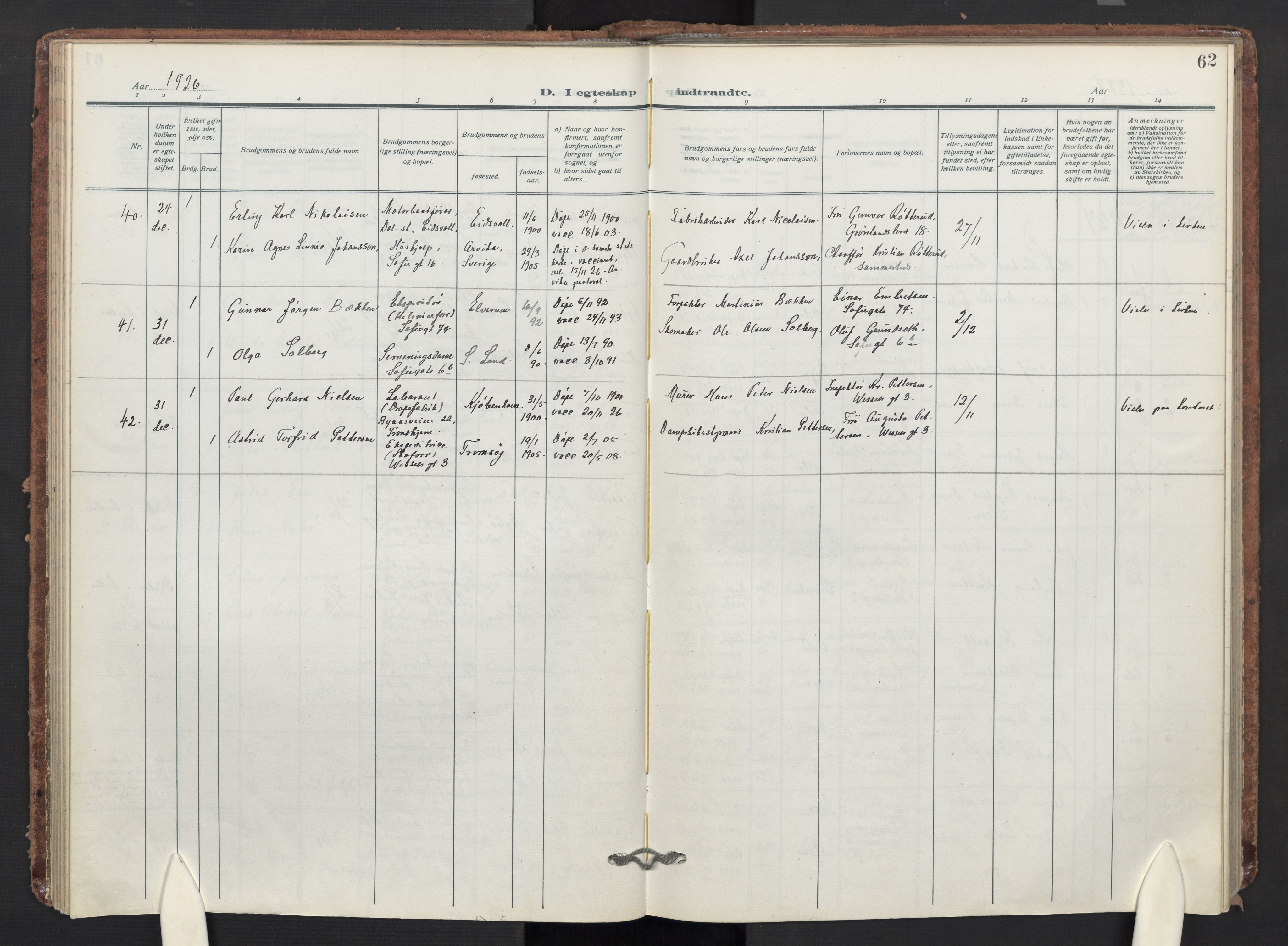 Markus prestekontor Kirkebøker, AV/SAO-A-10830/F/L0003: Ministerialbok nr. 3, 1917-1942, s. 62