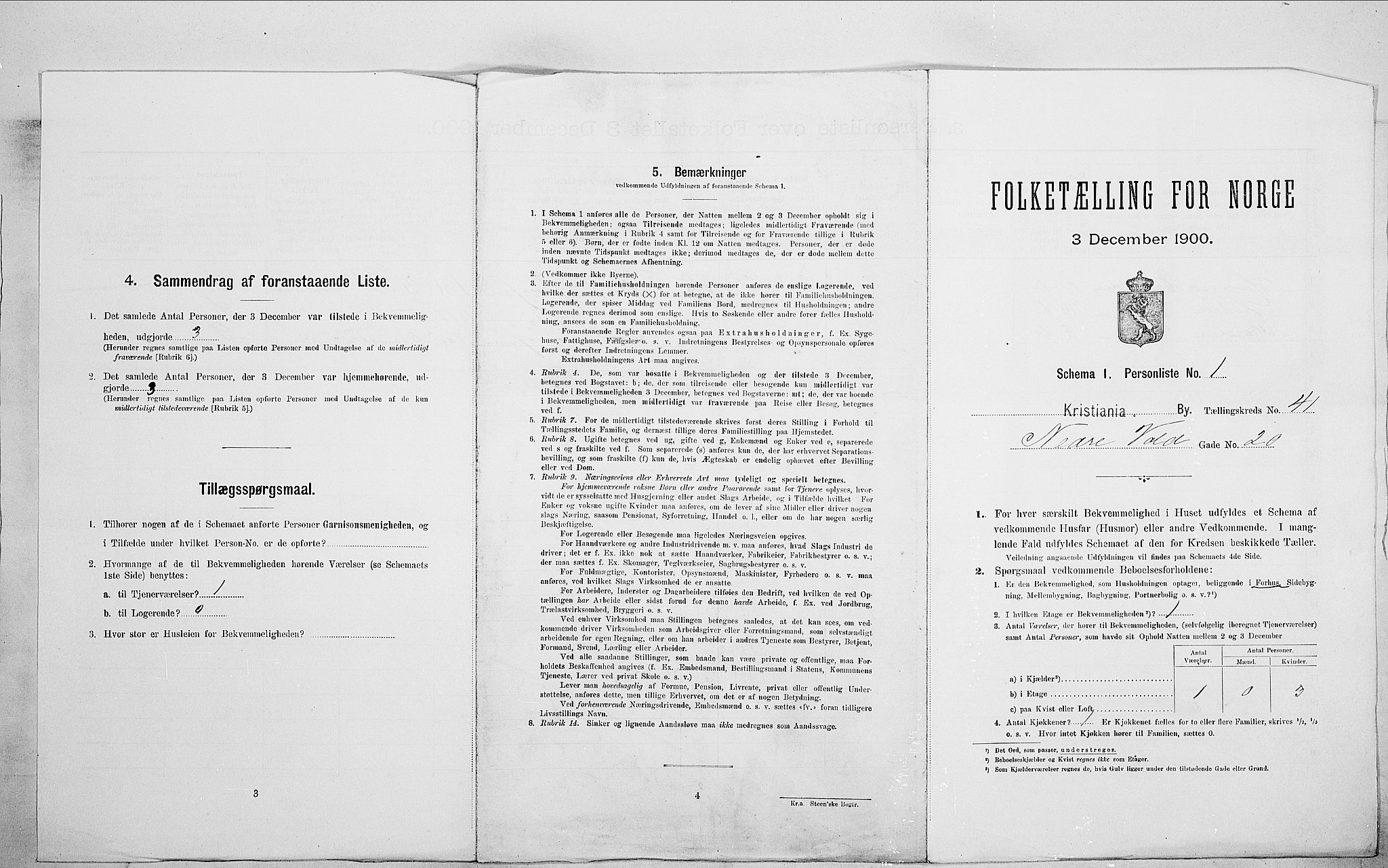 SAO, Folketelling 1900 for 0301 Kristiania kjøpstad, 1900, s. 63095