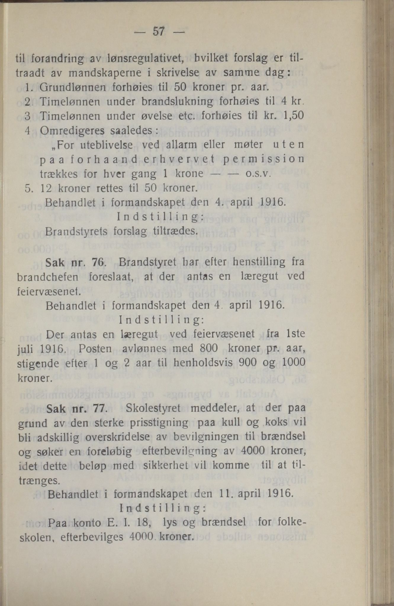 Narvik kommune. Formannskap , AIN/K-18050.150/A/Ab/L0006: Møtebok, 1916