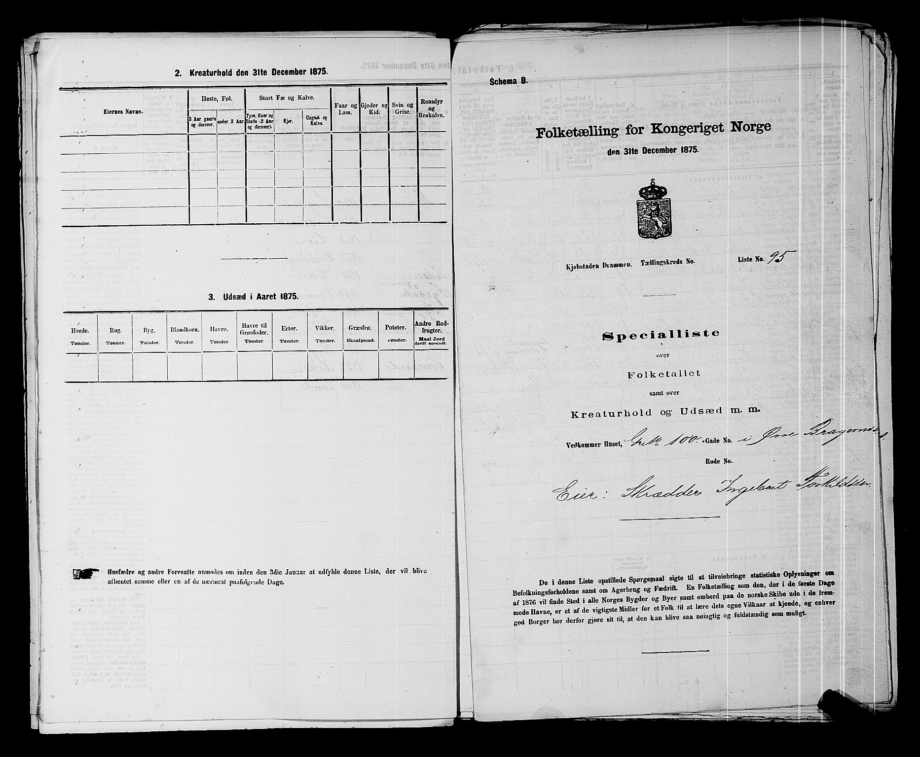 SAKO, Folketelling 1875 for 0602 Drammen kjøpstad, 1875, s. 399