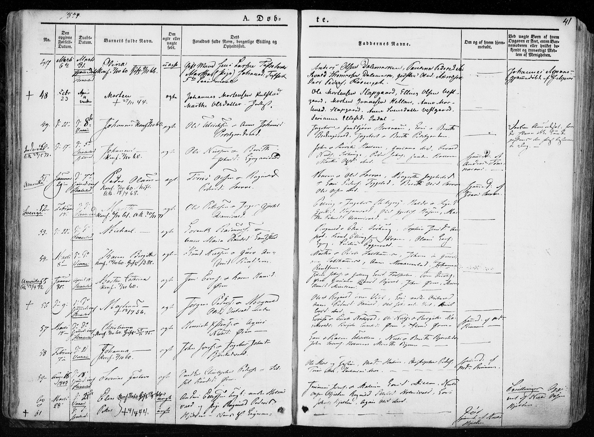 Ministerialprotokoller, klokkerbøker og fødselsregistre - Nord-Trøndelag, SAT/A-1458/723/L0239: Ministerialbok nr. 723A08, 1841-1851, s. 41