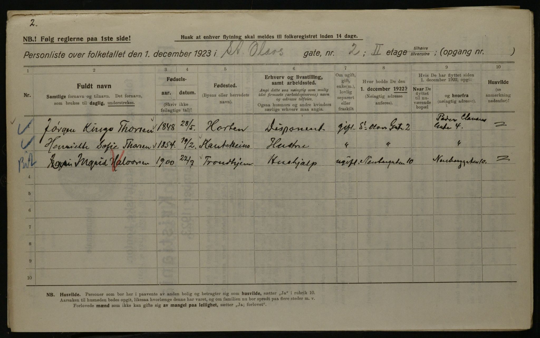 OBA, Kommunal folketelling 1.12.1923 for Kristiania, 1923, s. 97253