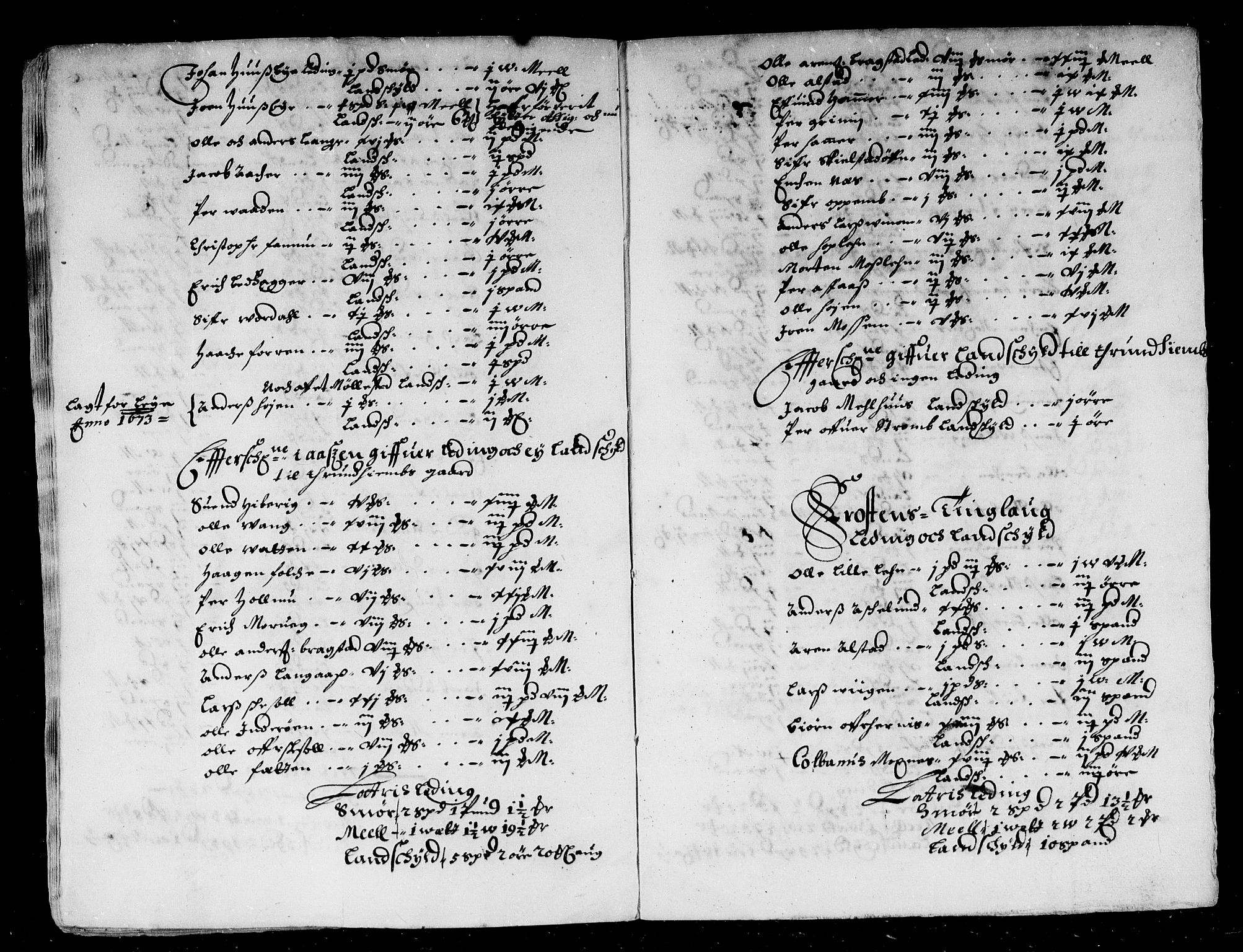 Rentekammeret inntil 1814, Reviderte regnskaper, Stiftamtstueregnskaper, Trondheim stiftamt og Nordland amt, AV/RA-EA-6044/R/Rd/L0038: Trondheim stiftamt, 1673