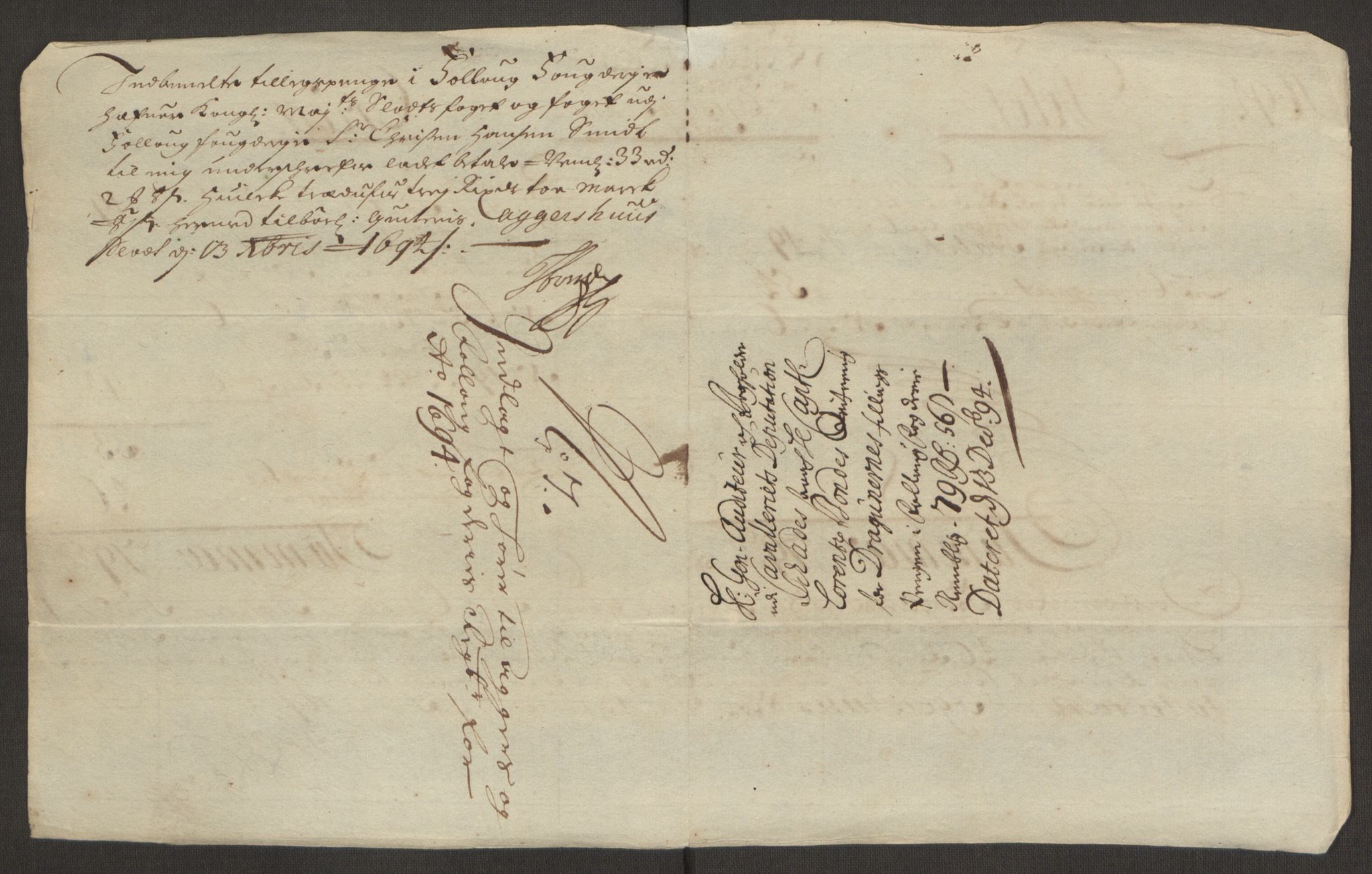 Rentekammeret inntil 1814, Reviderte regnskaper, Fogderegnskap, AV/RA-EA-4092/R10/L0438: Fogderegnskap Aker og Follo, 1694, s. 260