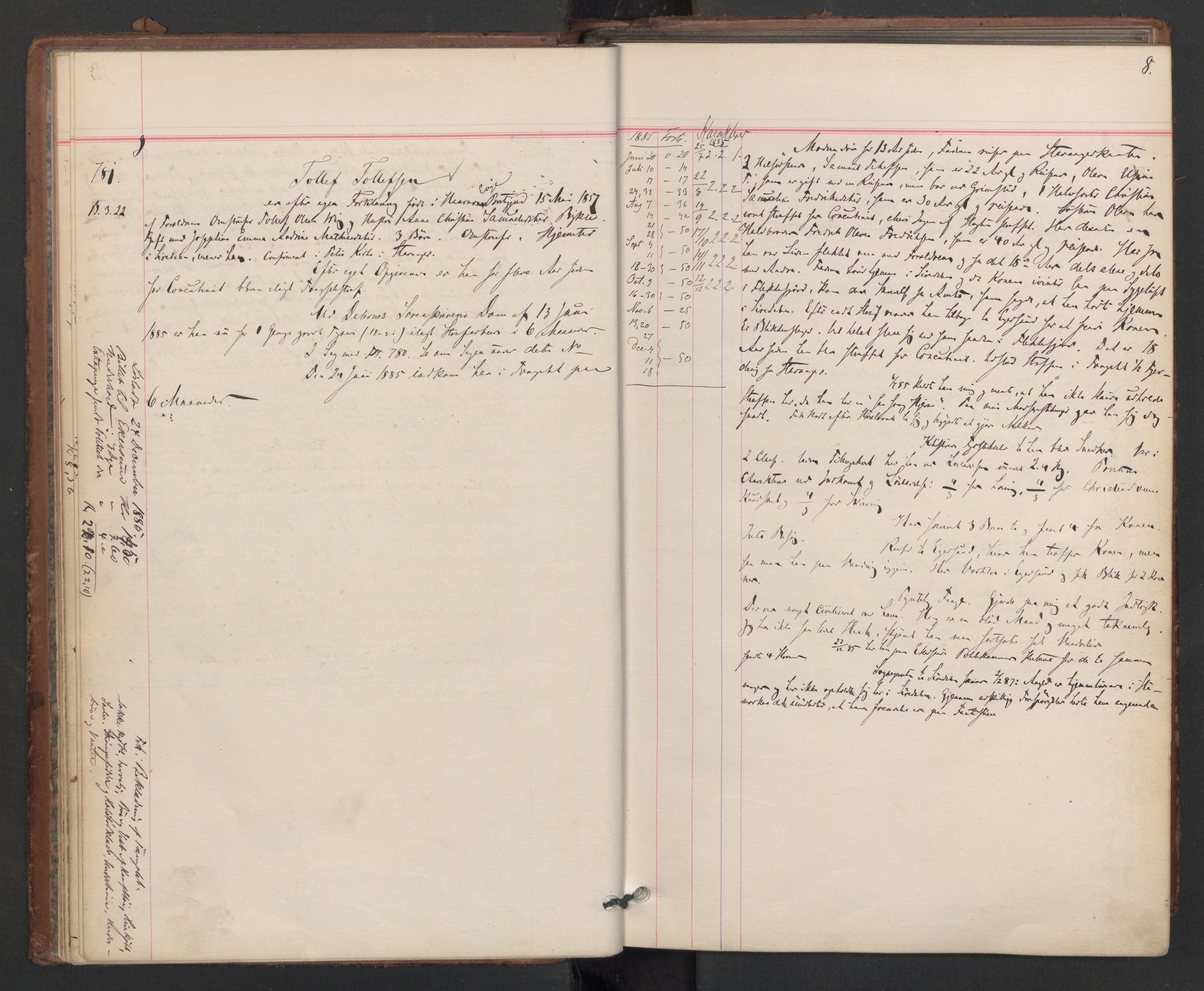 Botsfengslet, AV/RA-S-1539/D/Db/Dbb/L0023: 774g - 57h, 1885-1886, s. 8