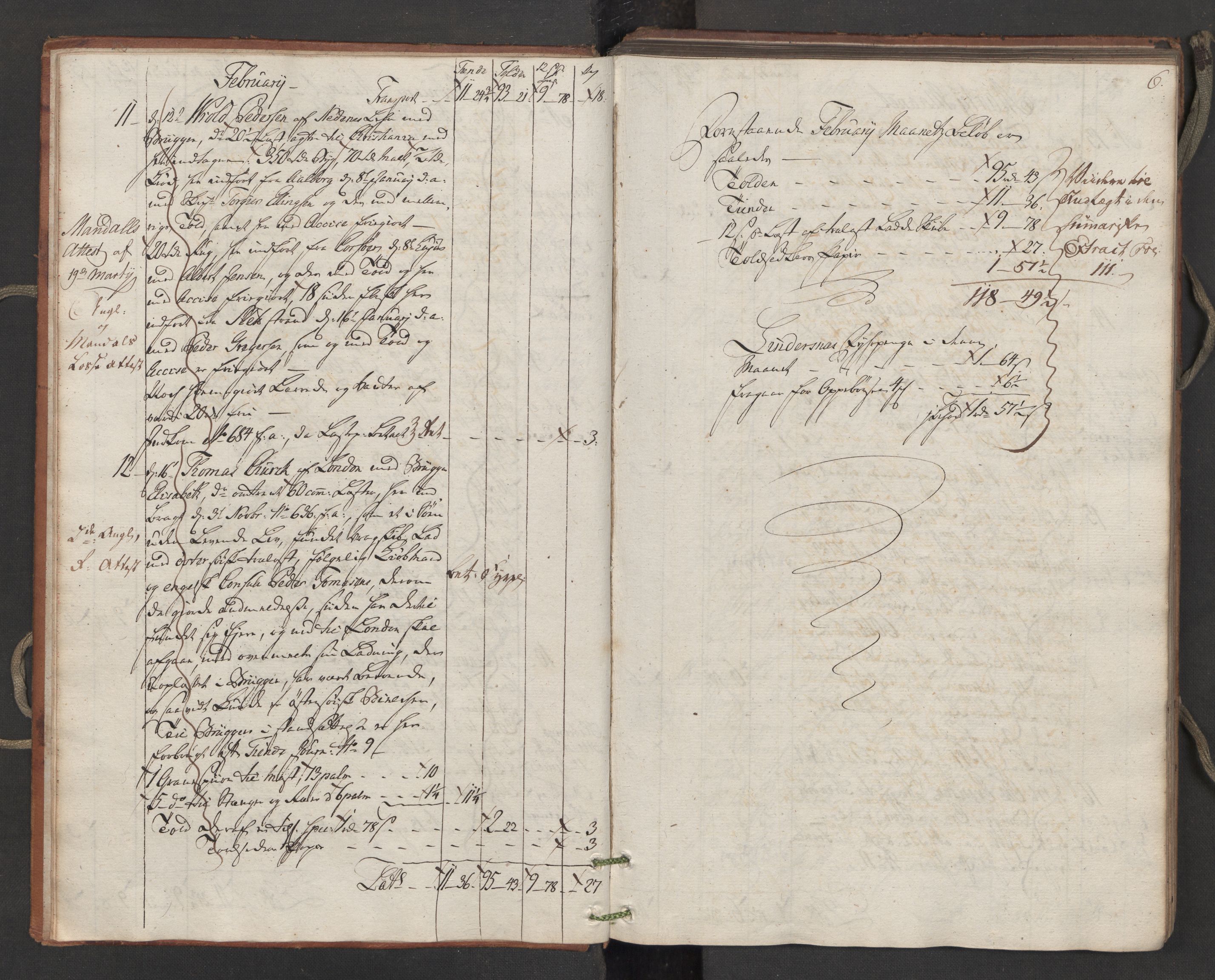 Generaltollkammeret, tollregnskaper, AV/RA-EA-5490/R15/L0109/0002: Tollregnskaper Arendal / Utgående hovedtollbok, 1788