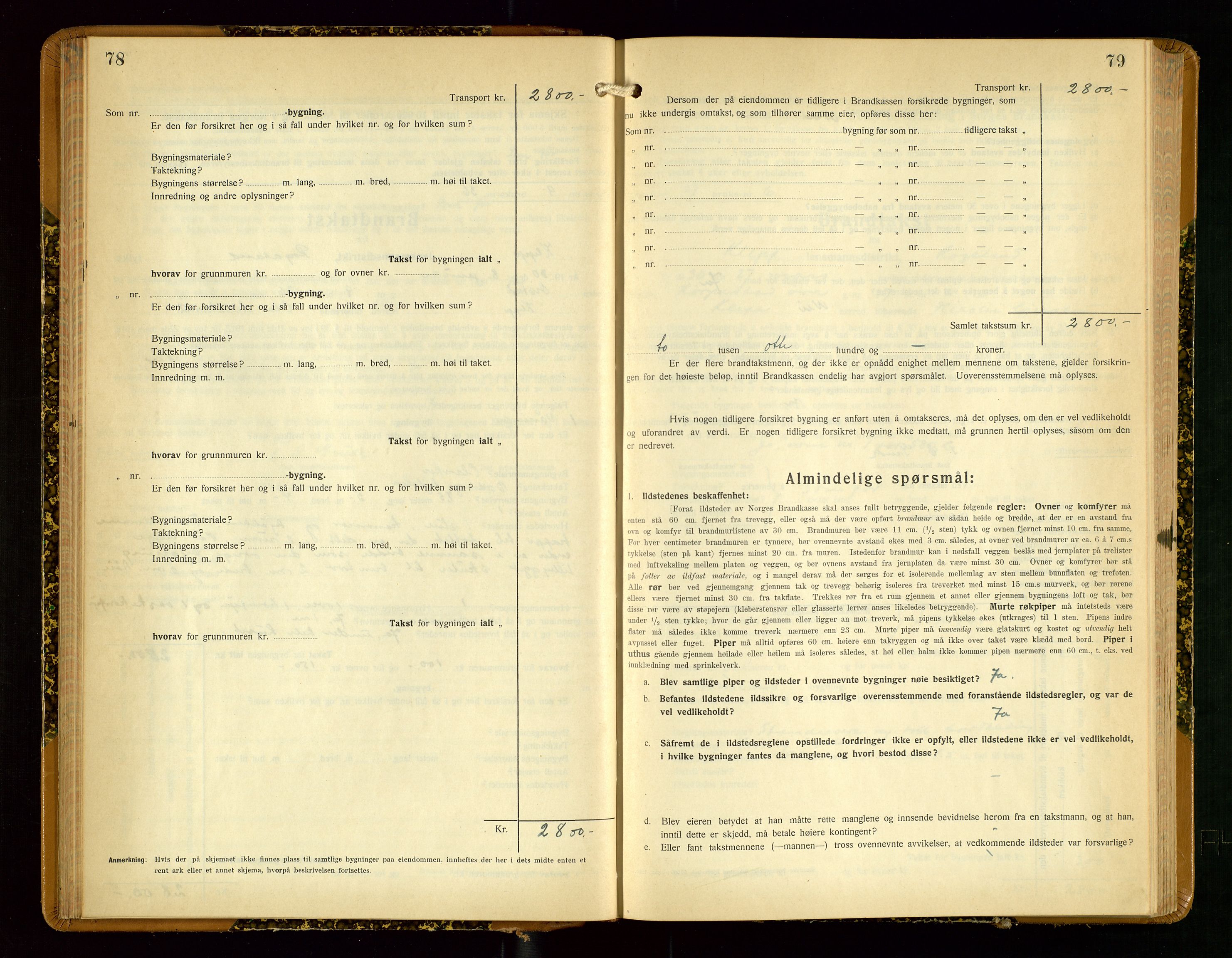 Klepp lensmannskontor, SAST/A-100163/Goc/L0012: "Brandtakstprotokoll" m/register, 1929-1933, s. 78-79