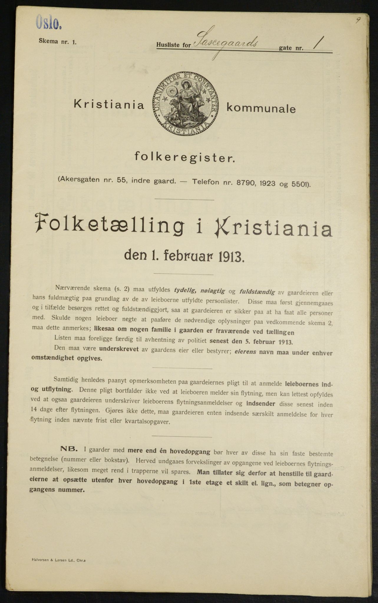 OBA, Kommunal folketelling 1.2.1913 for Kristiania, 1913, s. 89282