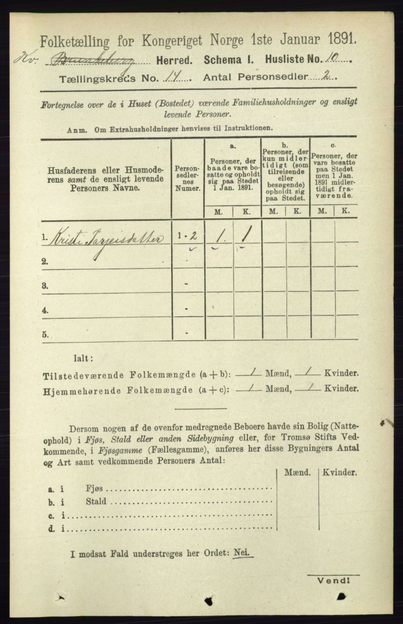 RA, Folketelling 1891 for 0829 Kviteseid herred, 1891, s. 3325