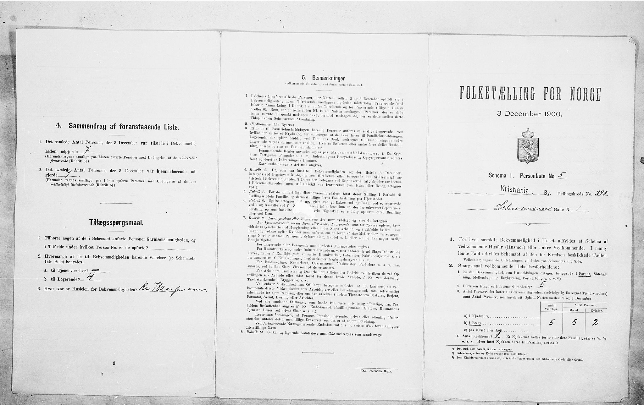 SAO, Folketelling 1900 for 0301 Kristiania kjøpstad, 1900, s. 82432