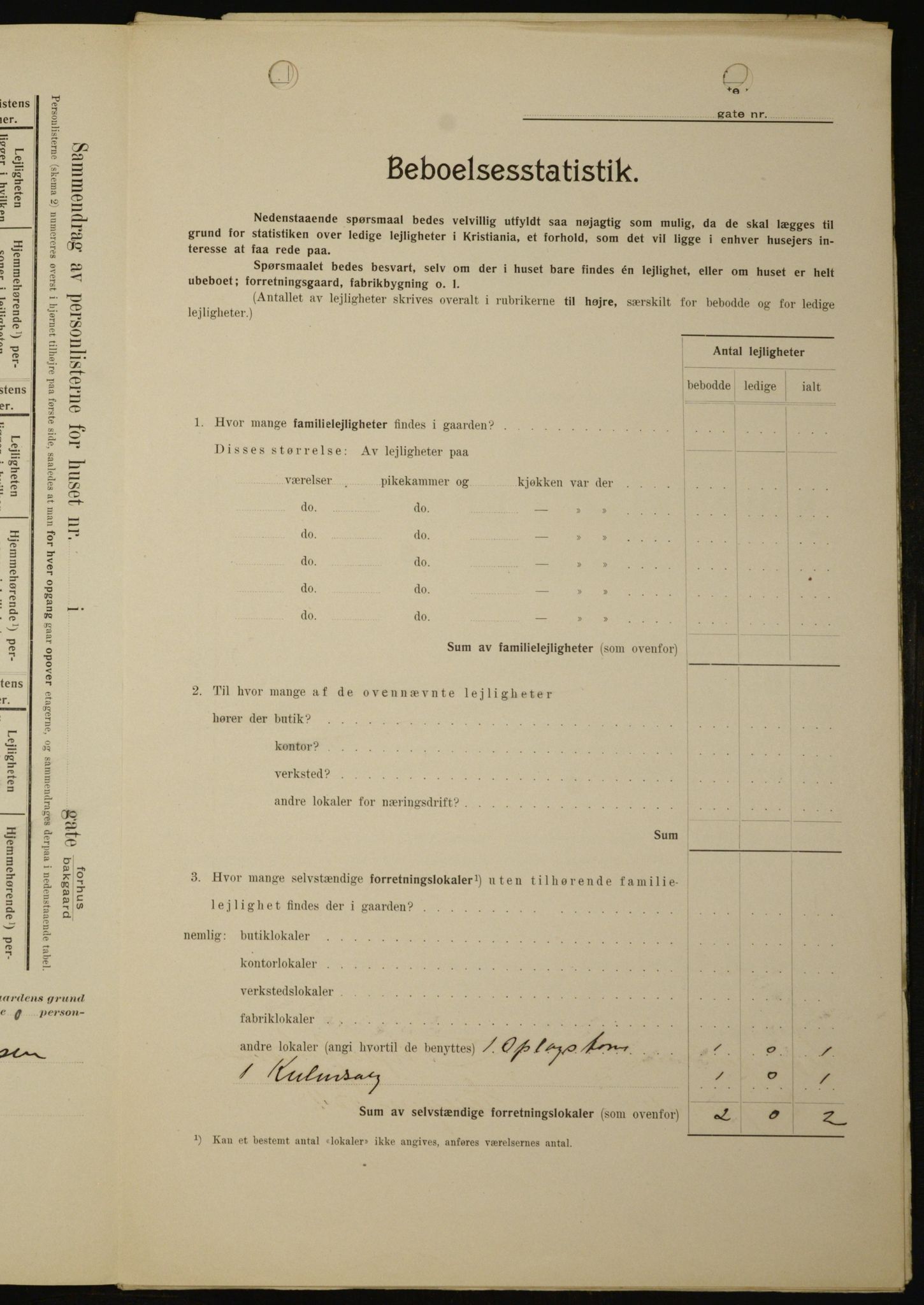 OBA, Kommunal folketelling 1.2.1909 for Kristiania kjøpstad, 1909, s. 106376