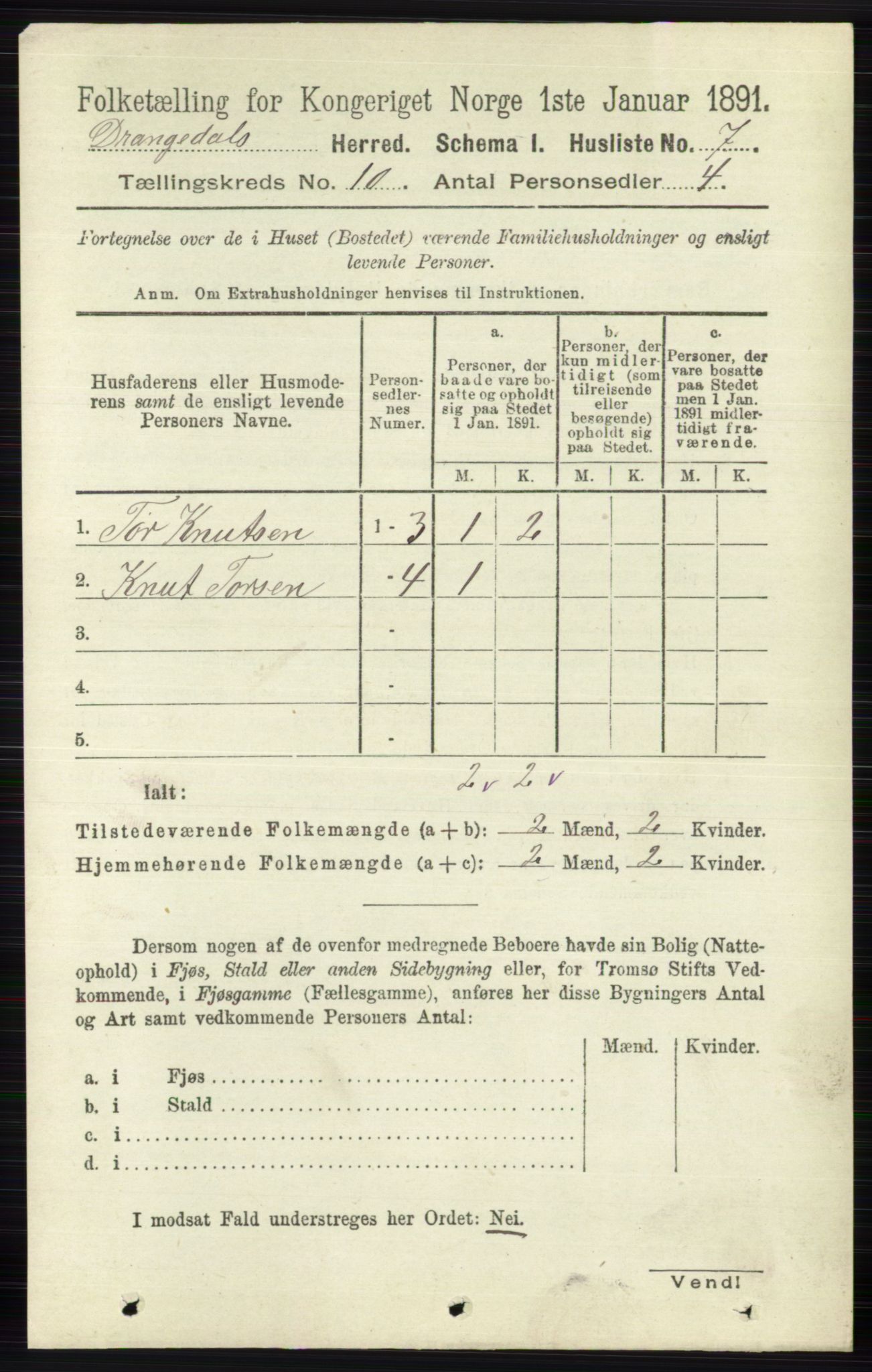 RA, Folketelling 1891 for 0817 Drangedal herred, 1891, s. 3353