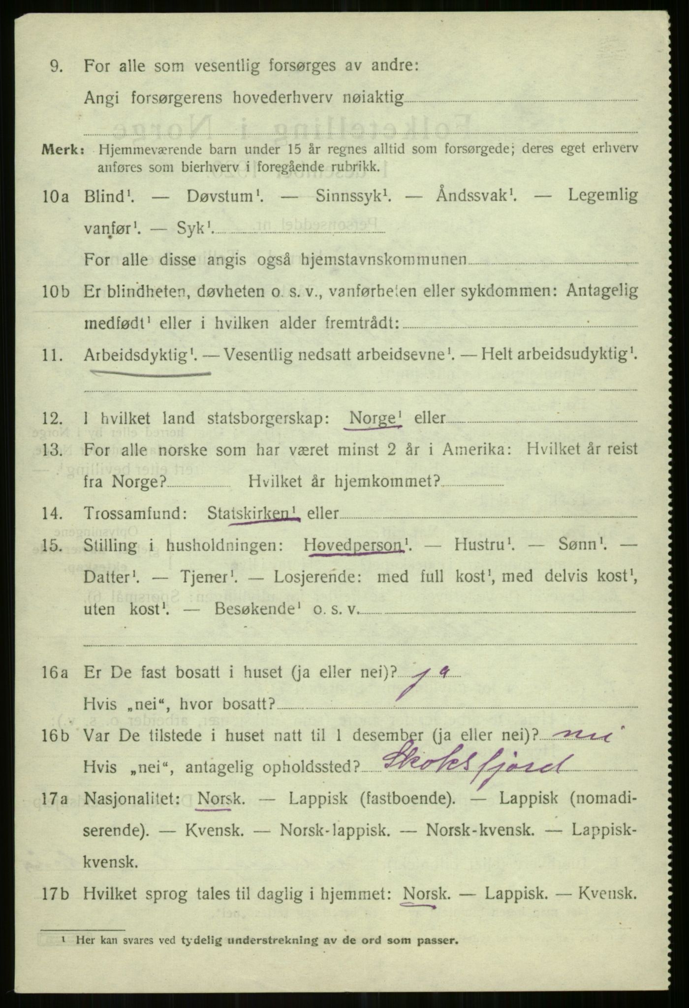 SATØ, Folketelling 1920 for 1935 Helgøy herred, 1920, s. 1486