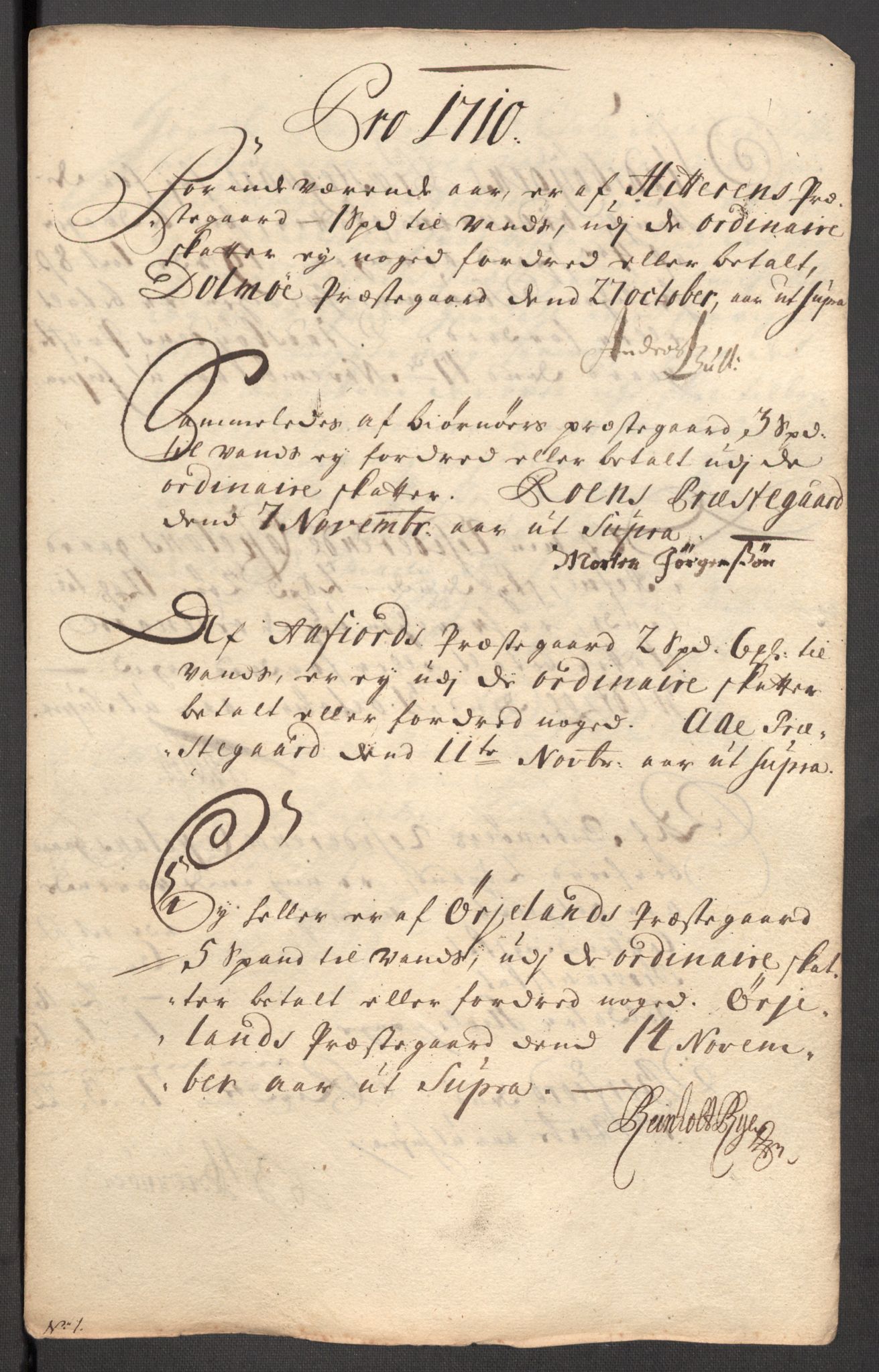 Rentekammeret inntil 1814, Reviderte regnskaper, Fogderegnskap, AV/RA-EA-4092/R57/L3859: Fogderegnskap Fosen, 1710, s. 145