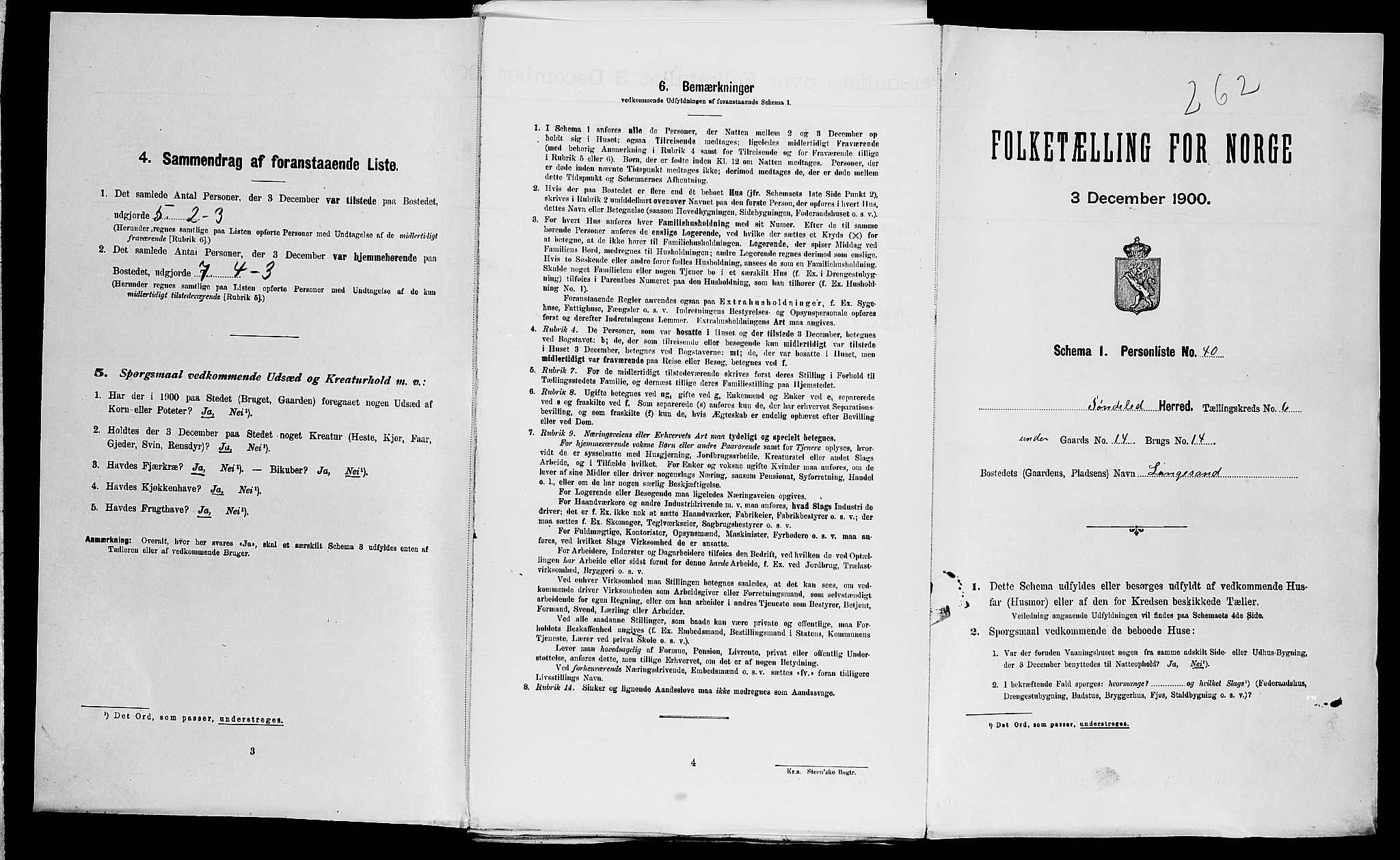 SAK, Folketelling 1900 for 0913 Søndeled herred, 1900, s. 721