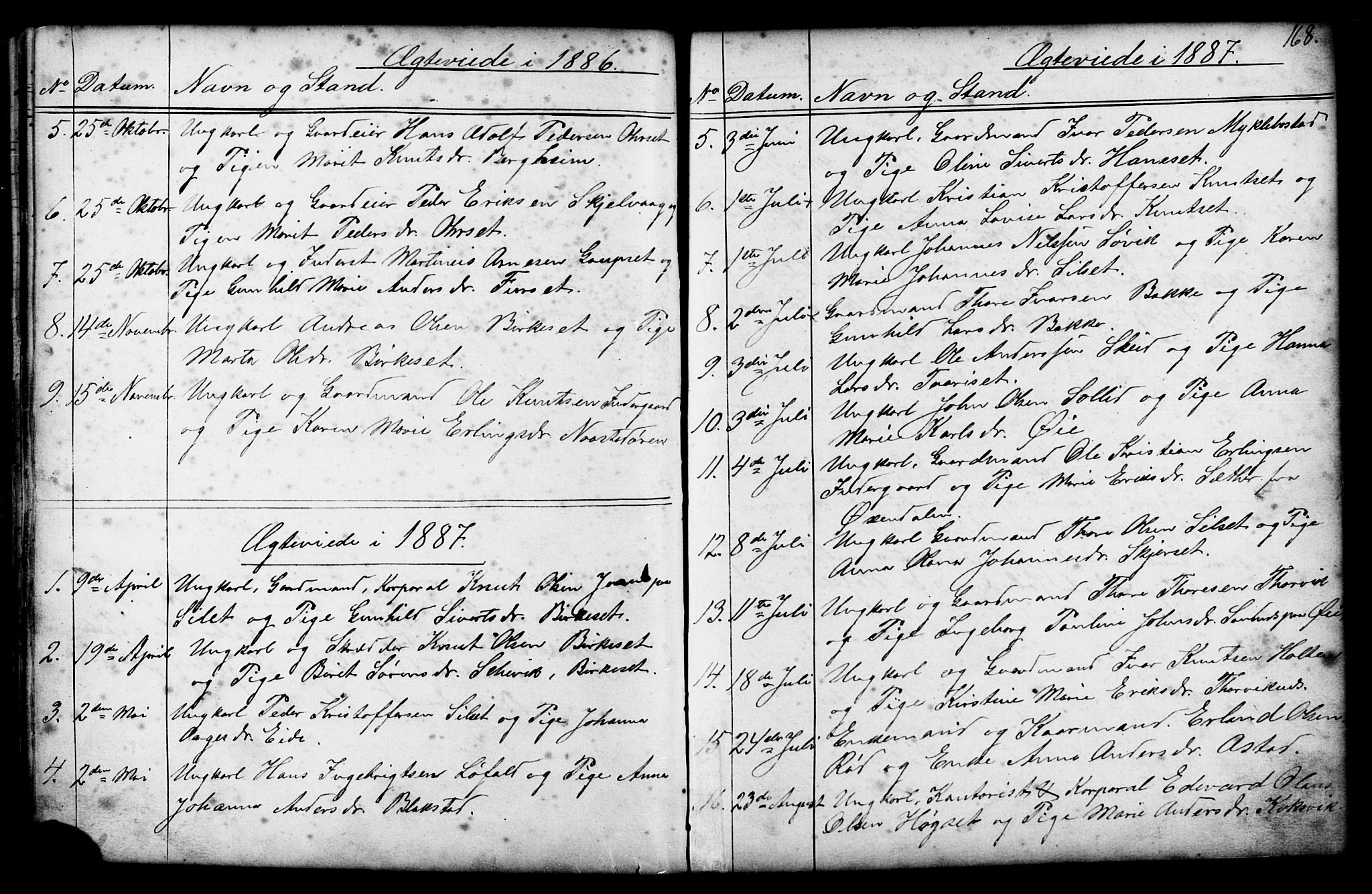 Ministerialprotokoller, klokkerbøker og fødselsregistre - Møre og Romsdal, SAT/A-1454/584/L0969: Klokkerbok nr. 584C02, 1877-1911, s. 168