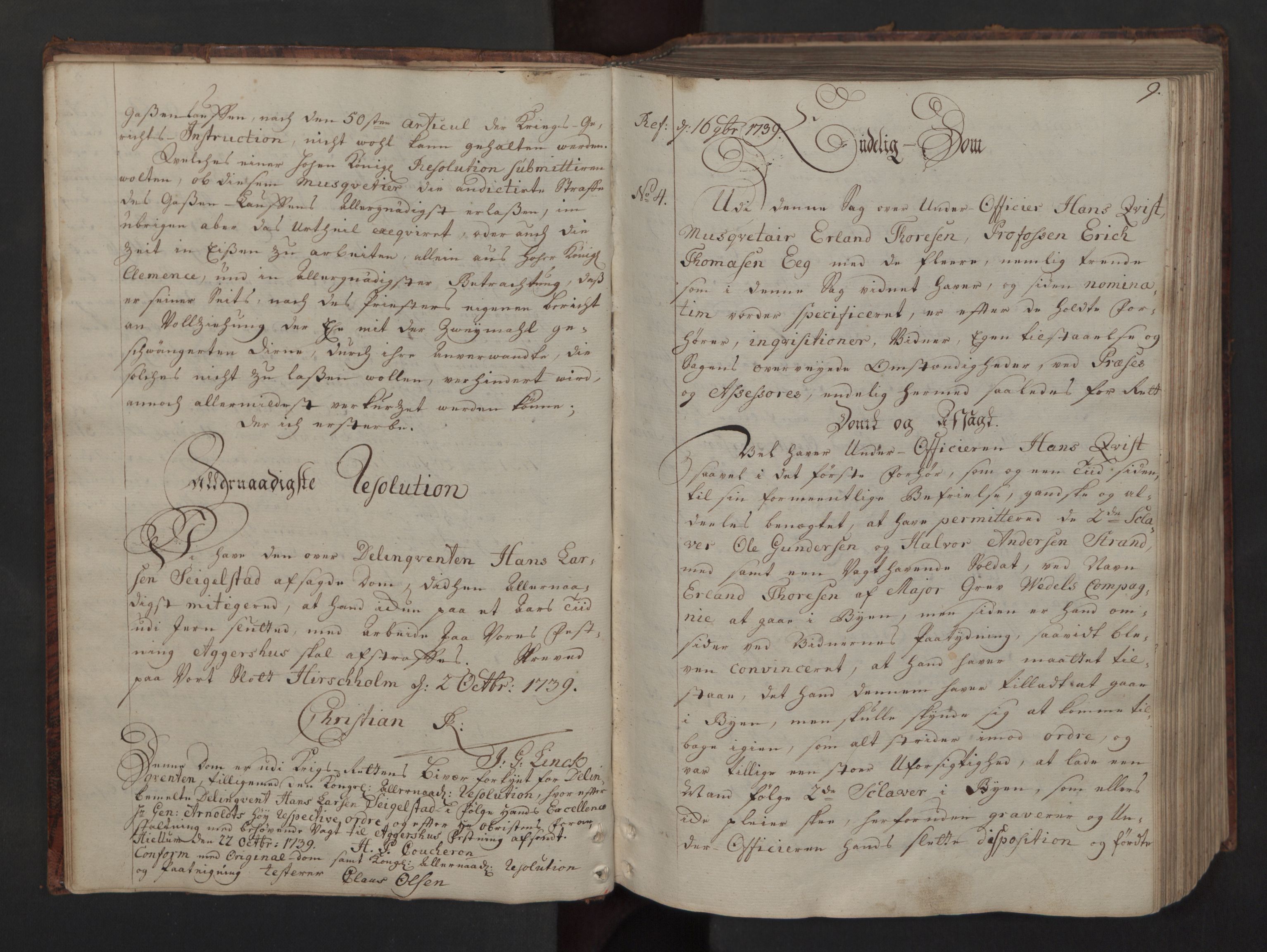 Forsvaret, Generalauditøren, AV/RA-RAFA-1772/F/Fg/Fga/L0010: Justitsprotokoller, 1739-1741, s. 8b-9a