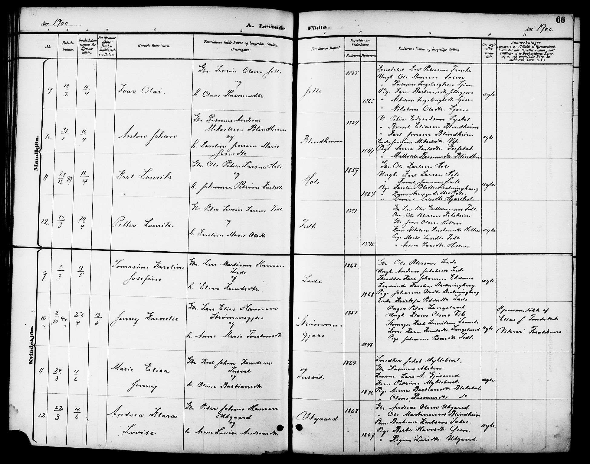 Ministerialprotokoller, klokkerbøker og fødselsregistre - Møre og Romsdal, AV/SAT-A-1454/523/L0340: Klokkerbok nr. 523C03, 1892-1902, s. 66