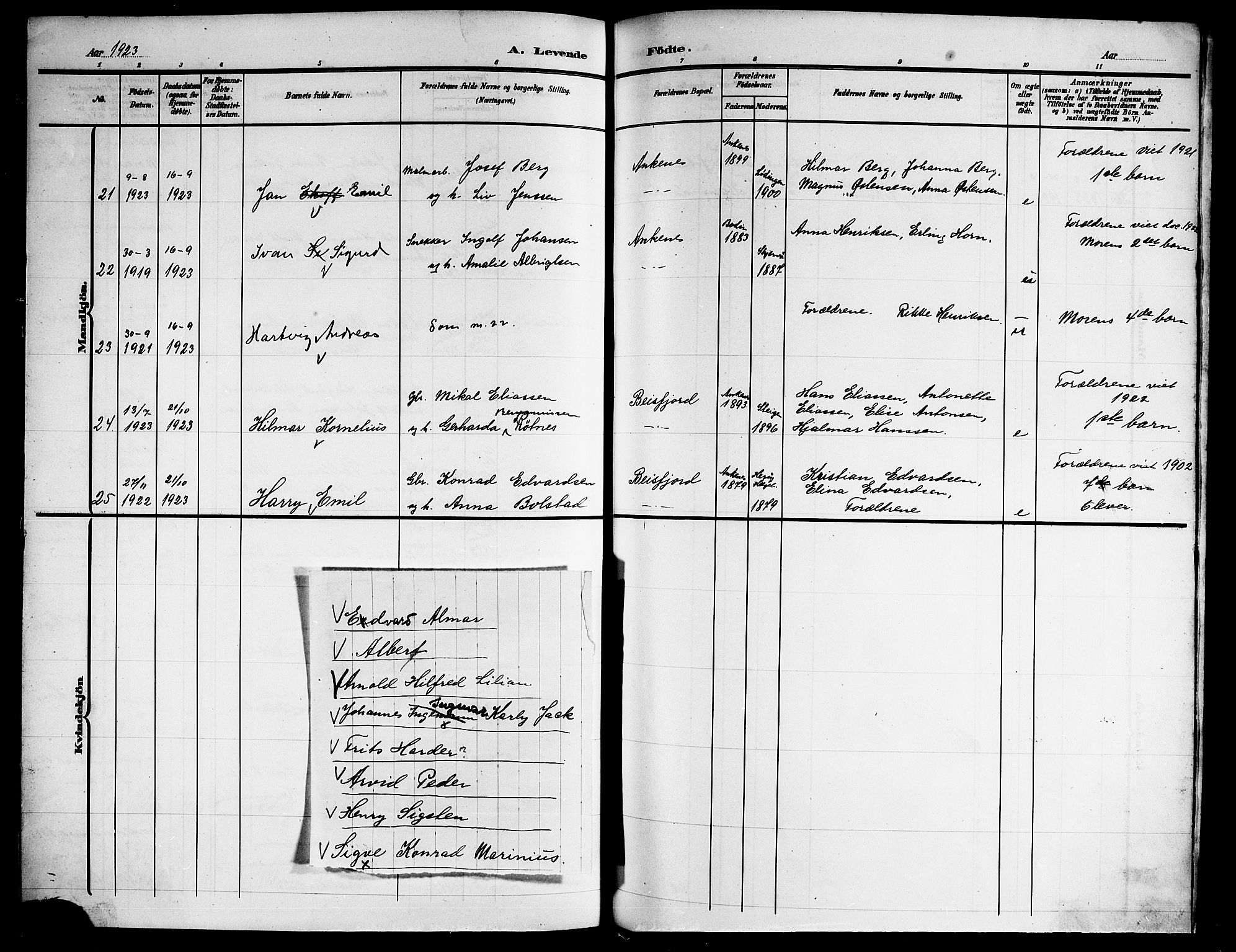 Ministerialprotokoller, klokkerbøker og fødselsregistre - Nordland, AV/SAT-A-1459/866/L0954: Klokkerbok nr. 866C03, 1905-1923