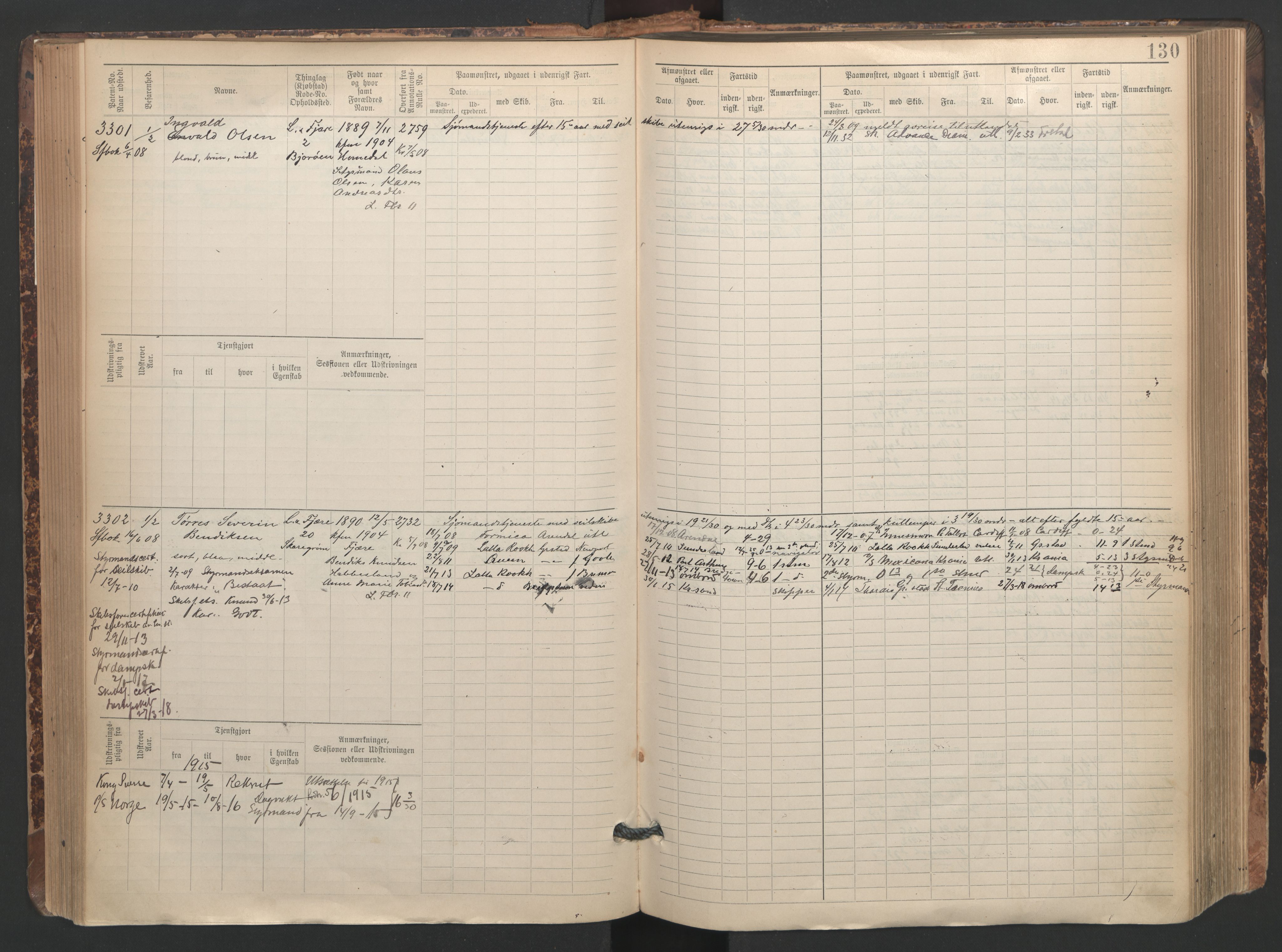 Grimstad mønstringskrets, AV/SAK-2031-0013/F/Fb/L0005: Hovedrulle A nr 3043-3804, F-8, 1900-1948, s. 133