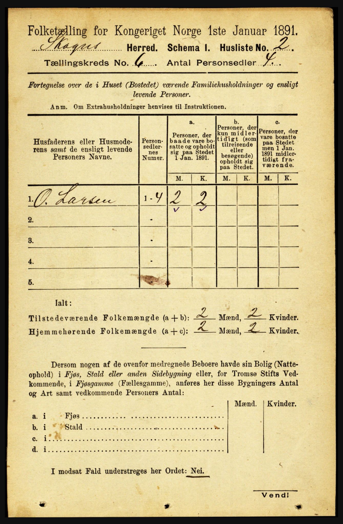 RA, Folketelling 1891 for 1719 Skogn herred, 1891, s. 3350