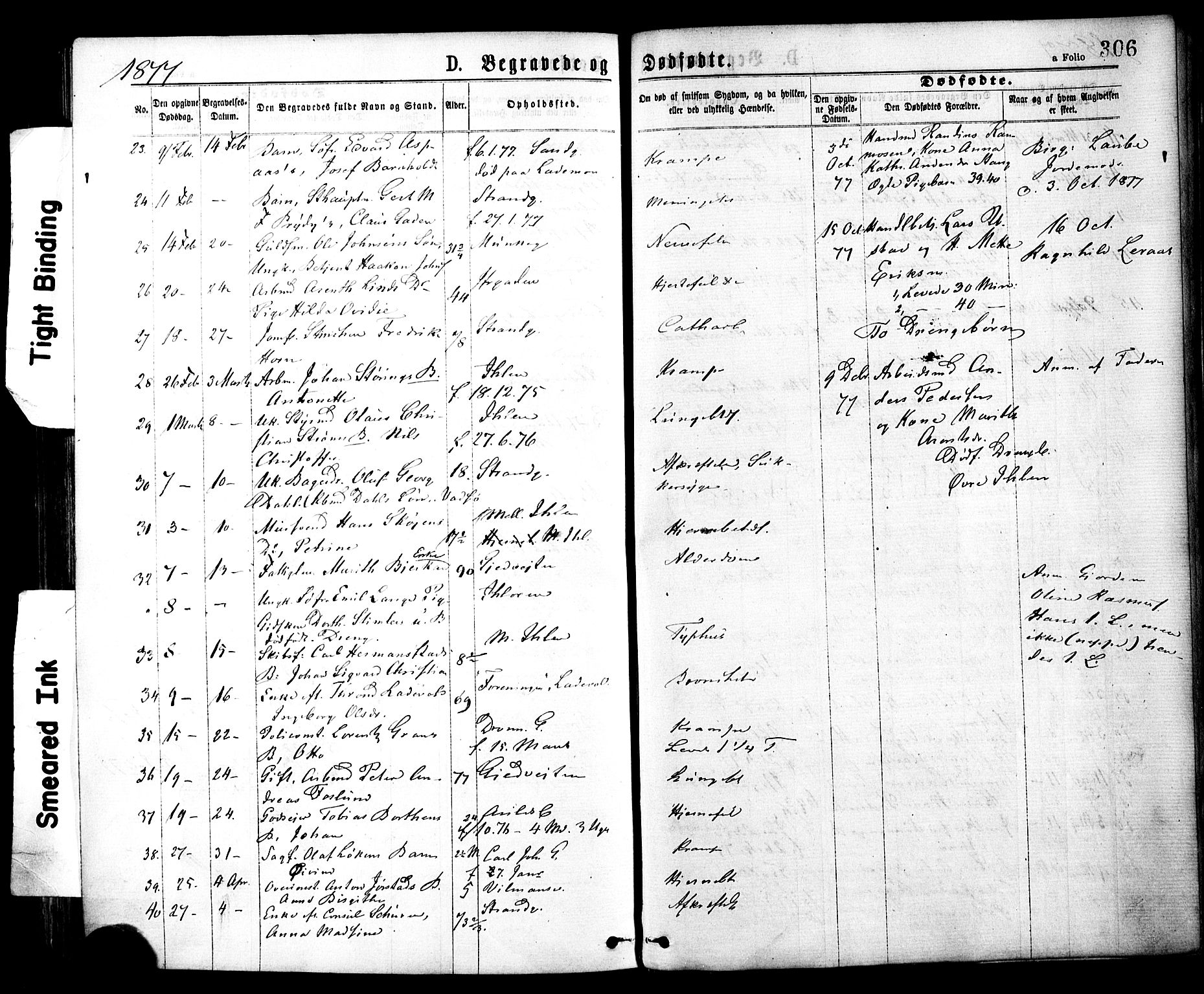 Ministerialprotokoller, klokkerbøker og fødselsregistre - Sør-Trøndelag, SAT/A-1456/602/L0118: Ministerialbok nr. 602A16, 1873-1879, s. 306