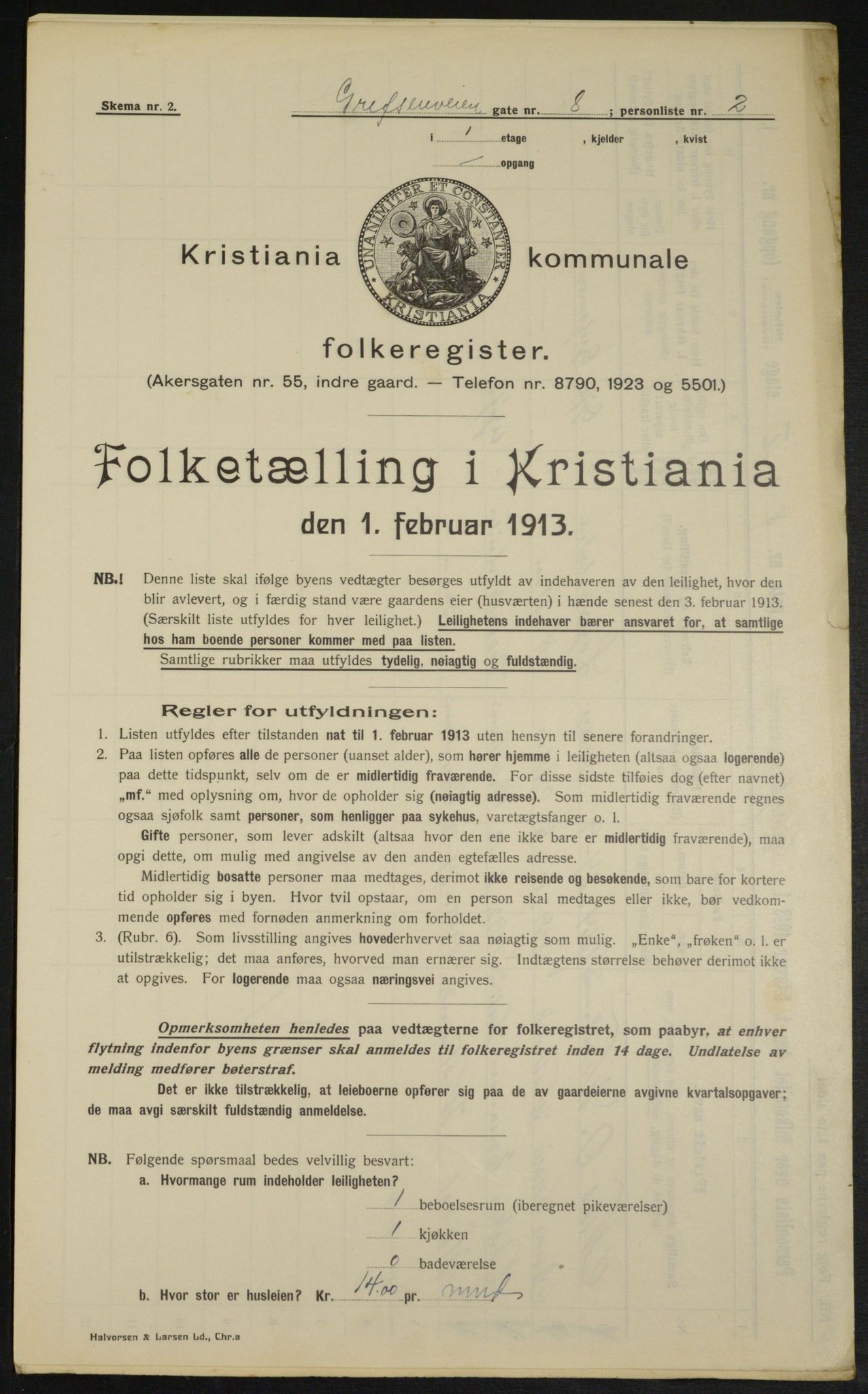 OBA, Kommunal folketelling 1.2.1913 for Kristiania, 1913, s. 29623