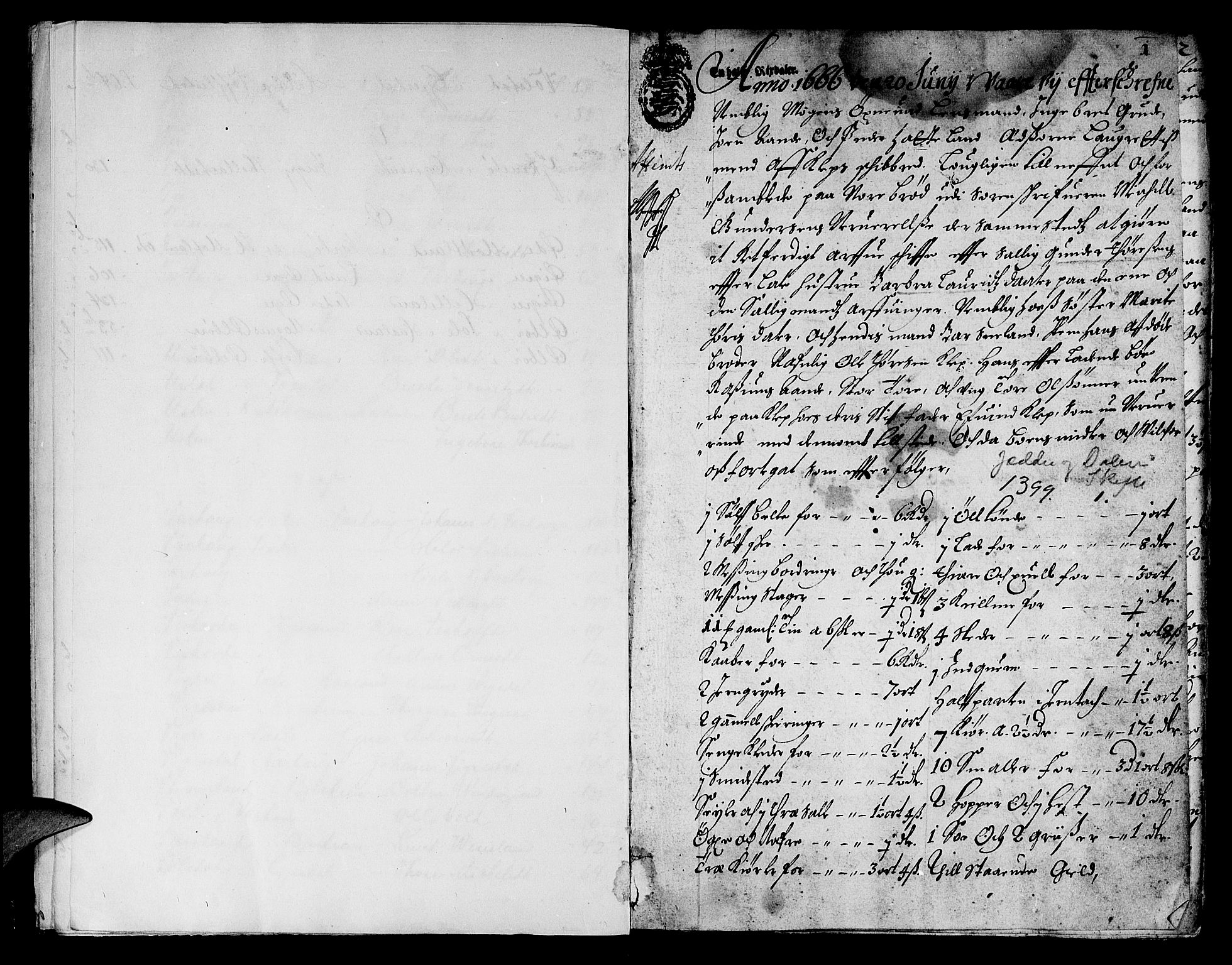 Jæren og Dalane sorenskriveri, AV/SAST-A-100306/5/50BA/L0001: SKIFTEPROTOKOLL <KORTREG>, 1666-1672, s. 0b-1a