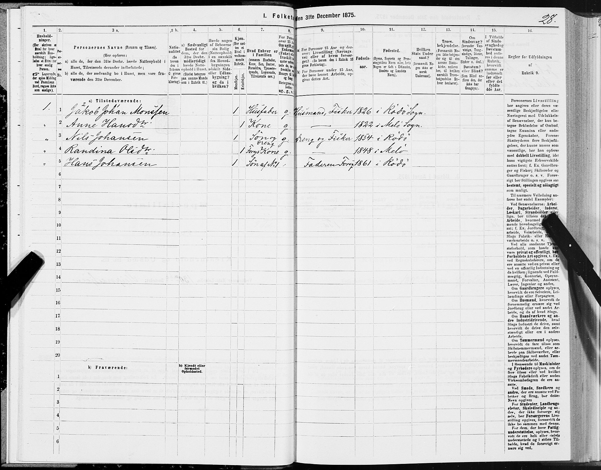 SAT, Folketelling 1875 for 1836P Rødøy prestegjeld, 1875, s. 2028