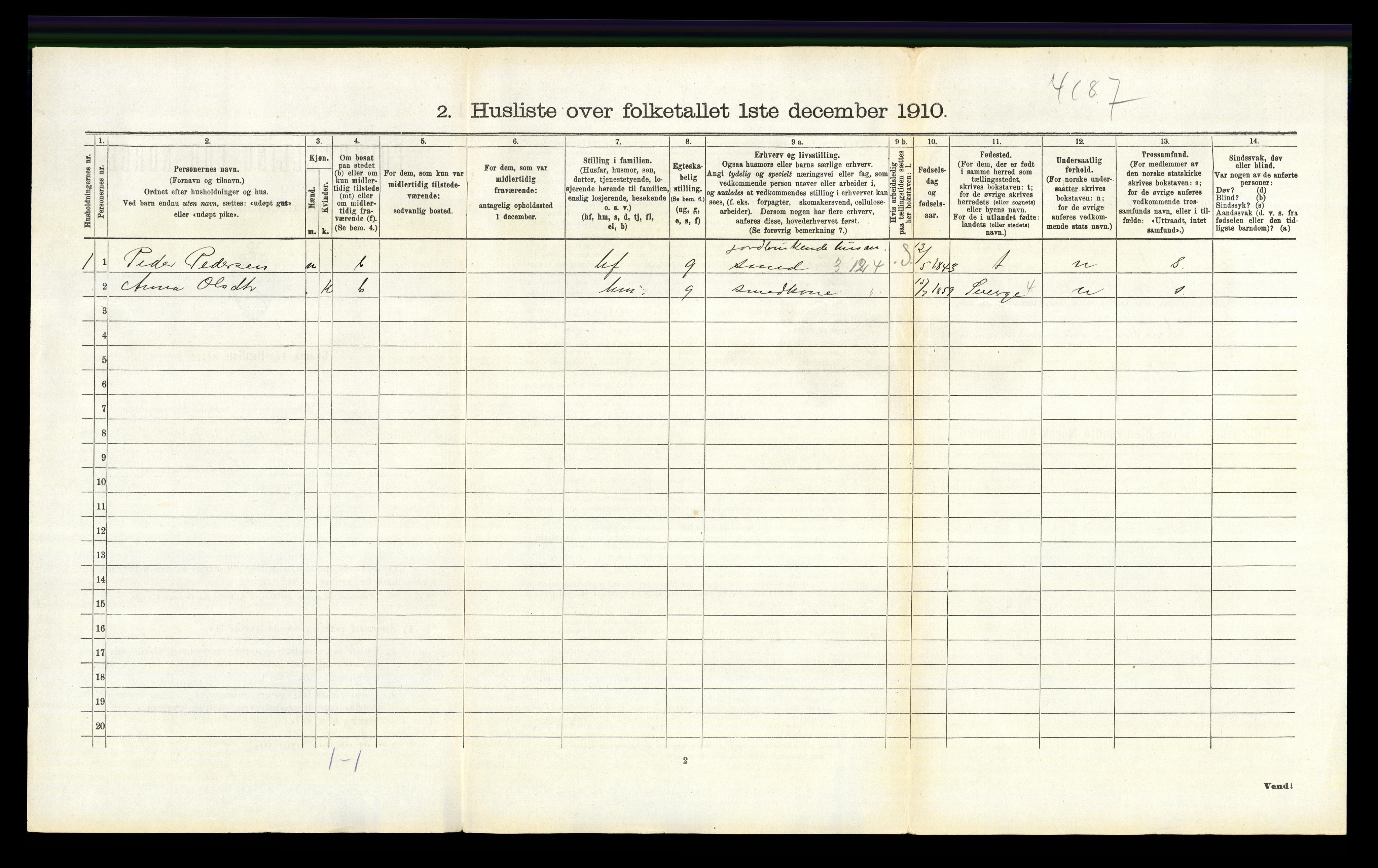 RA, Folketelling 1910 for 0423 Grue herred, 1910, s. 1514