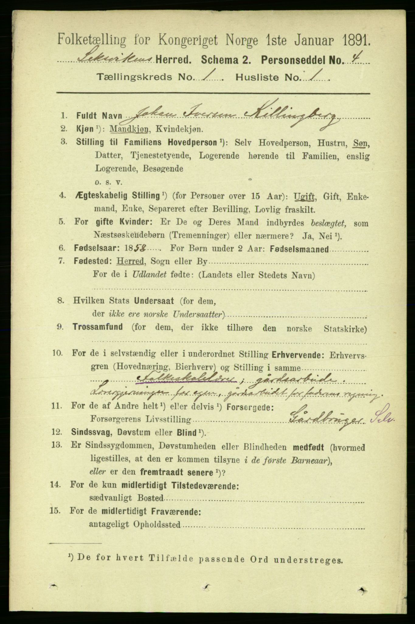 RA, Folketelling 1891 for 1718 Leksvik herred, 1891, s. 106