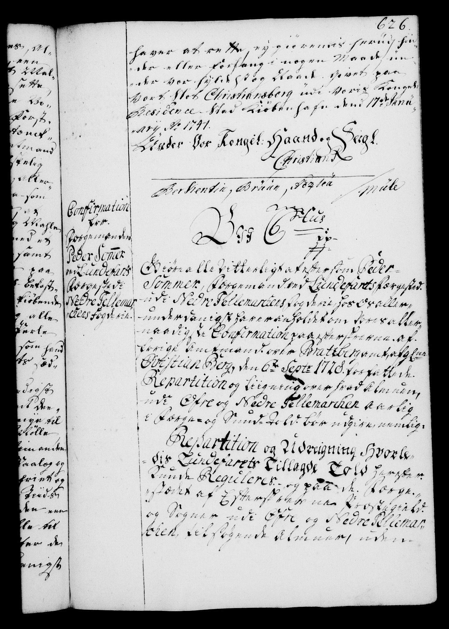 Rentekammeret, Kammerkanselliet, RA/EA-3111/G/Gg/Gga/L0004: Norsk ekspedisjonsprotokoll med register (merket RK 53.4), 1734-1741, s. 626