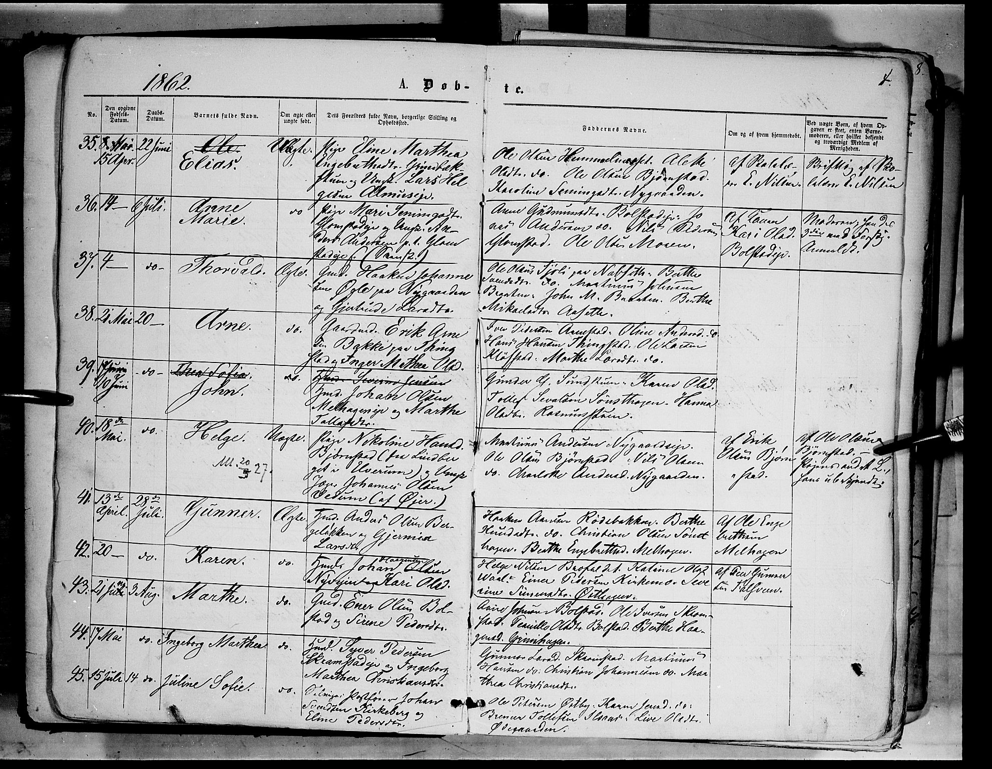Åmot prestekontor, Hedmark, AV/SAH-PREST-056/H/Ha/Haa/L0008: Ministerialbok nr. 8, 1862-1875, s. 4