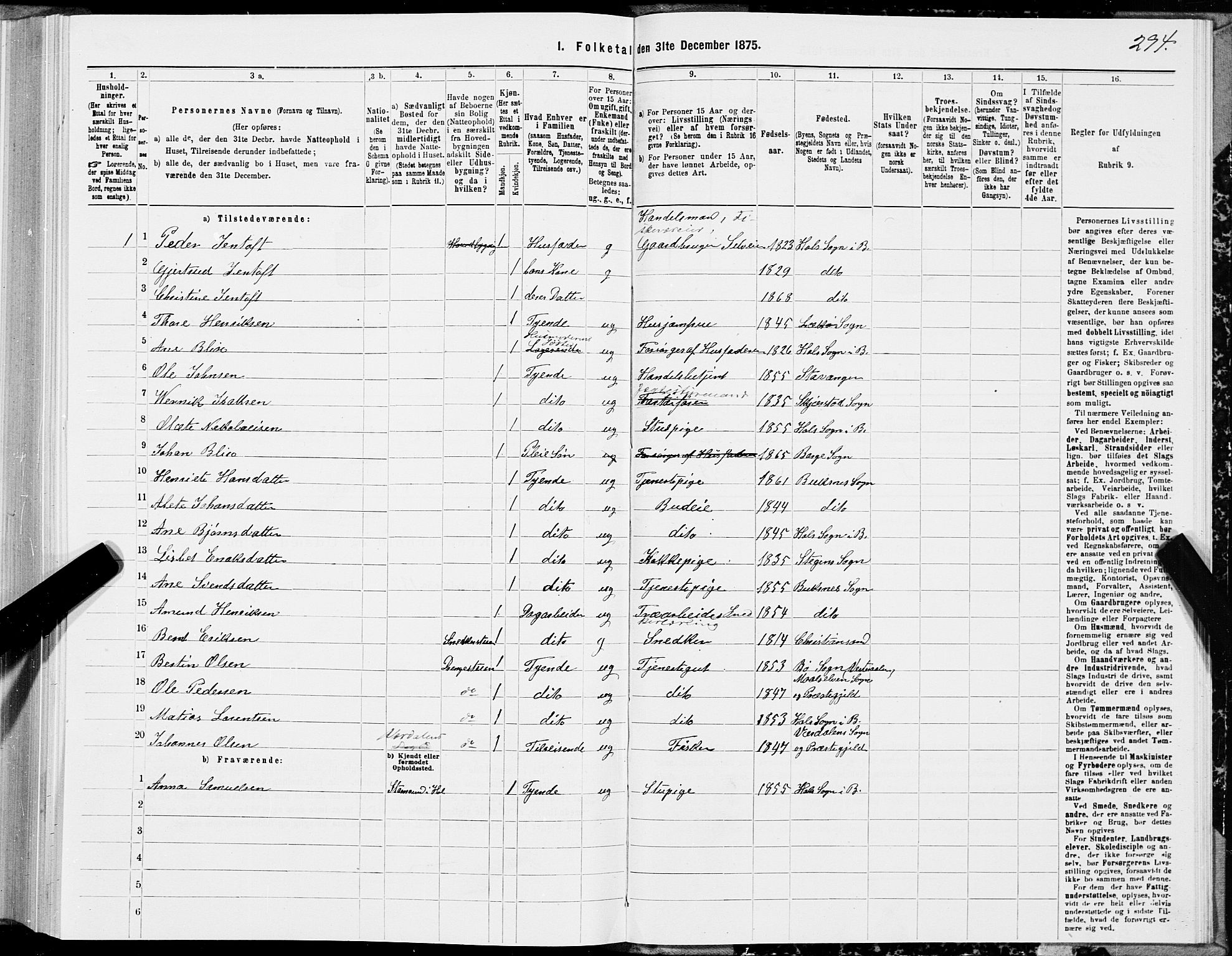 SAT, Folketelling 1875 for 1860P Buksnes prestegjeld, 1875, s. 2294