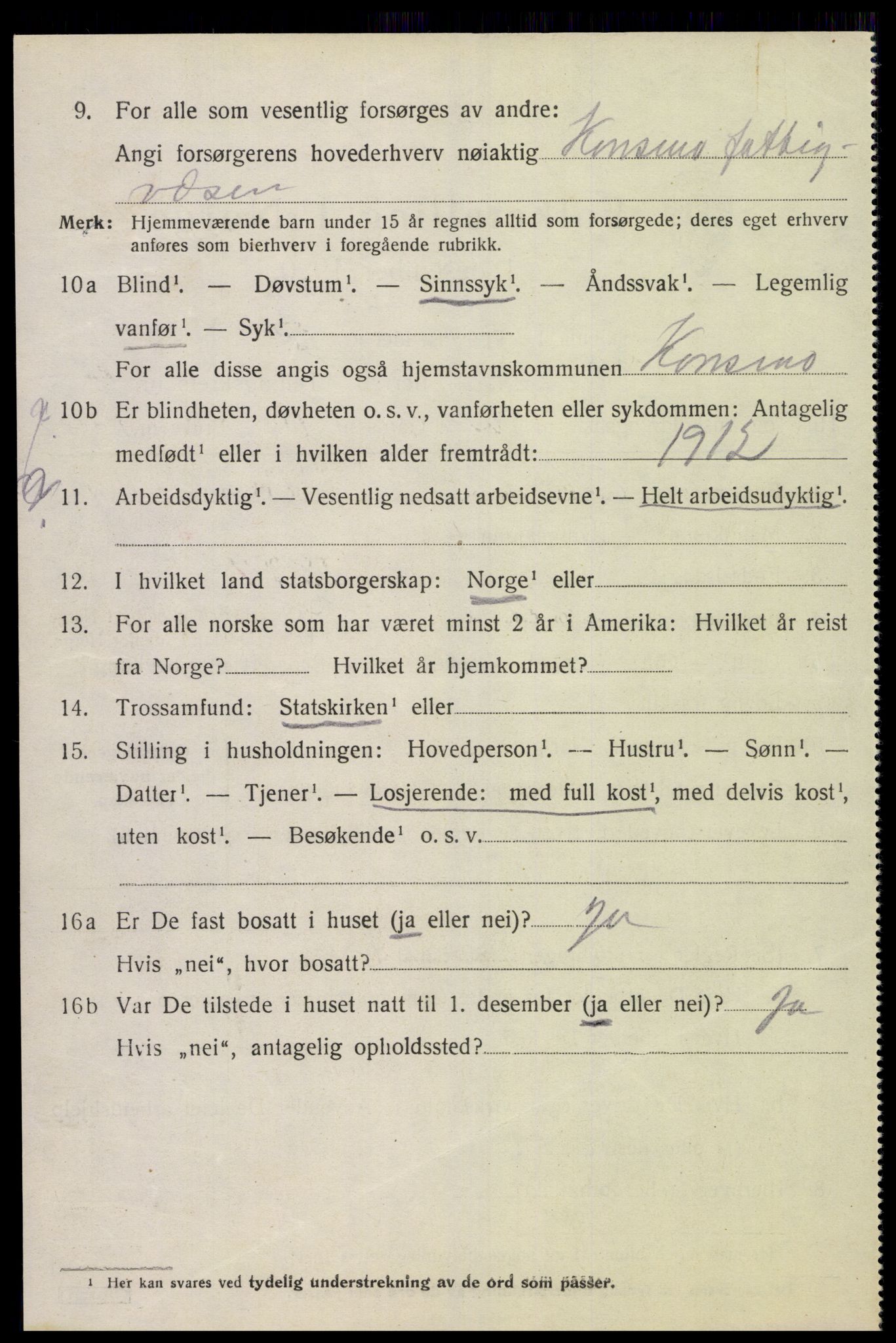 SAK, Folketelling 1920 for 1027 Konsmo herred, 1920, s. 1411