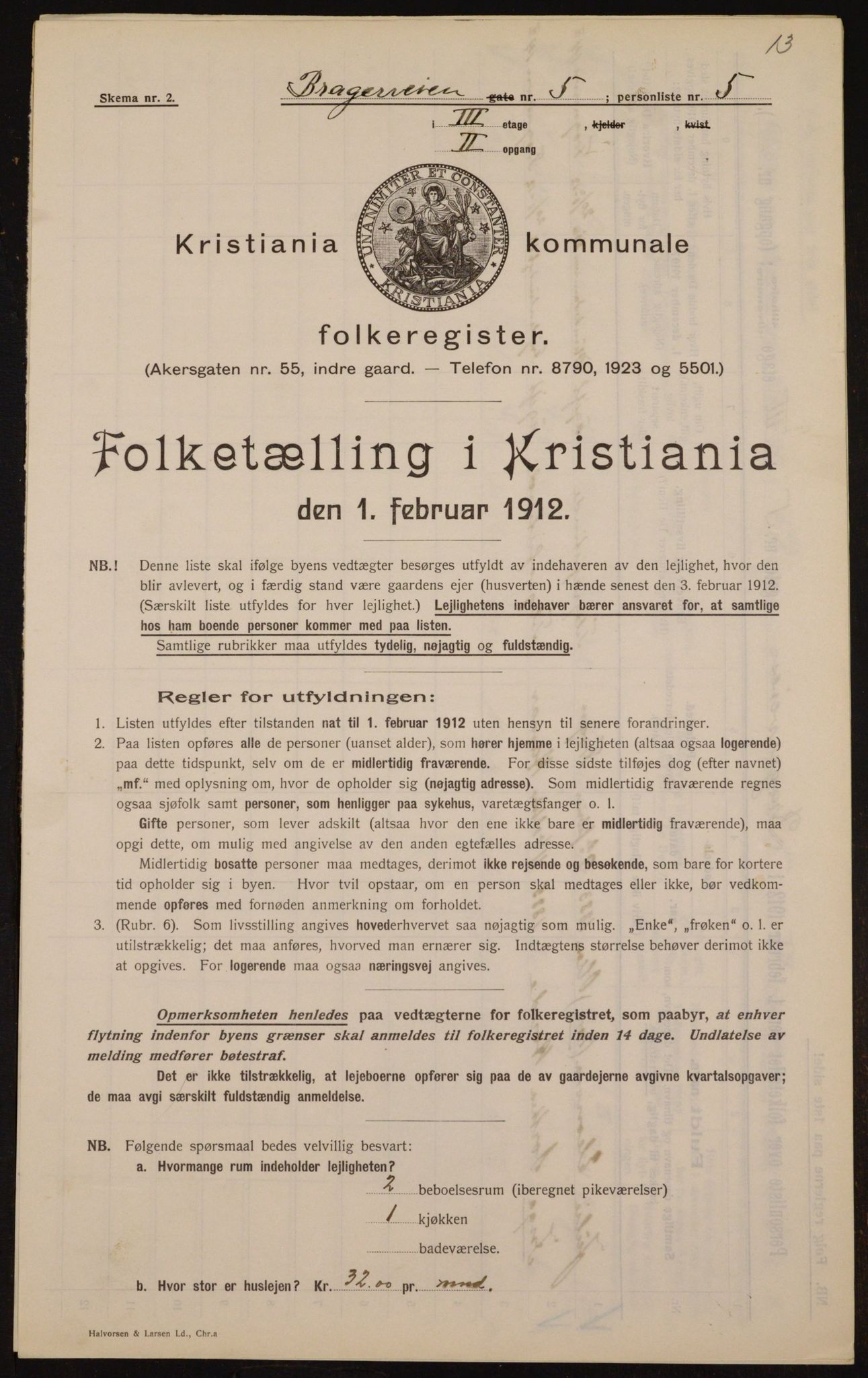 OBA, Kommunal folketelling 1.2.1912 for Kristiania, 1912, s. 7965