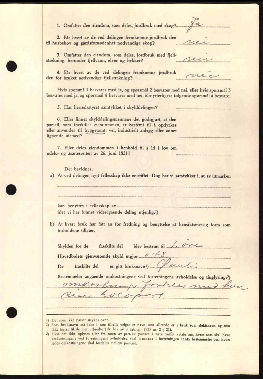 Romsdal sorenskriveri, AV/SAT-A-4149/1/2/2C: Pantebok nr. A14, 1943-1943, Dagboknr: 1279/1943