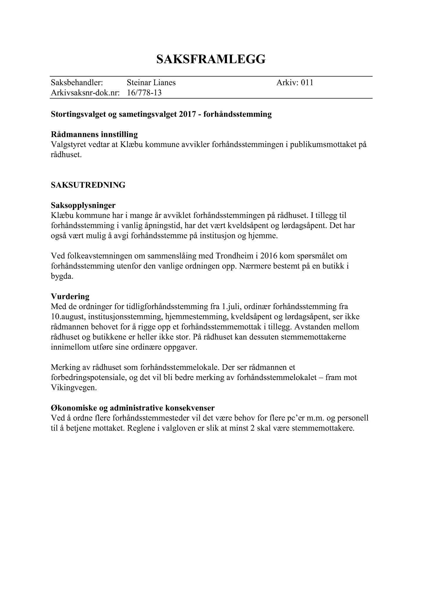 Klæbu Kommune, TRKO/KK/10-VS/L003: Valgnemnda - Møtedokumenter, 2017, s. 23