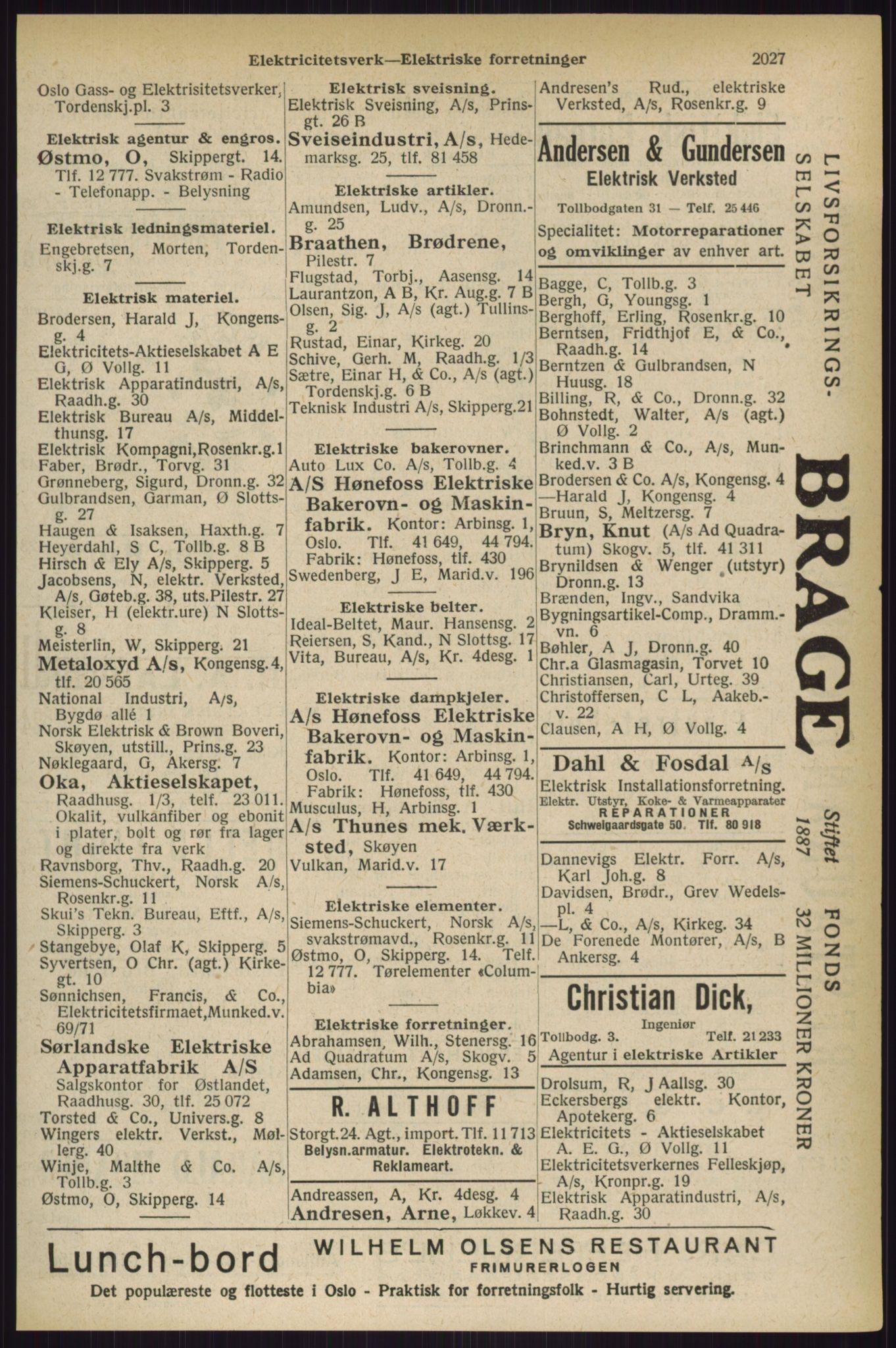 Kristiania/Oslo adressebok, PUBL/-, 1927, s. 2027