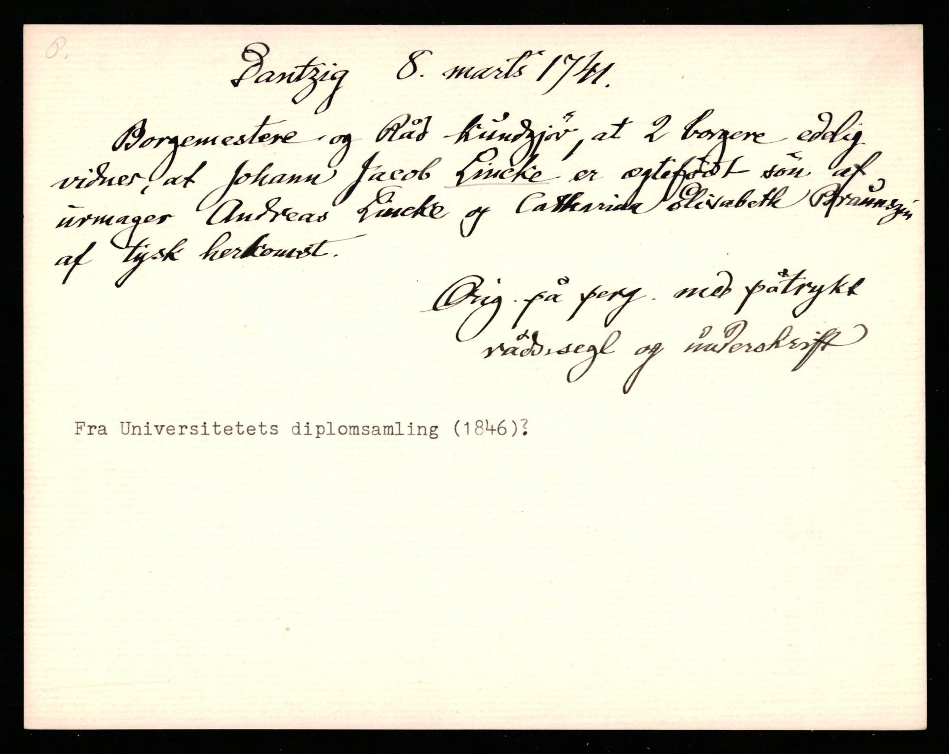 Riksarkivets diplomsamling, AV/RA-EA-5965/F35/F35c/L0011: Riksarkivets diplomer, pergament, 1672-1823, s. 71