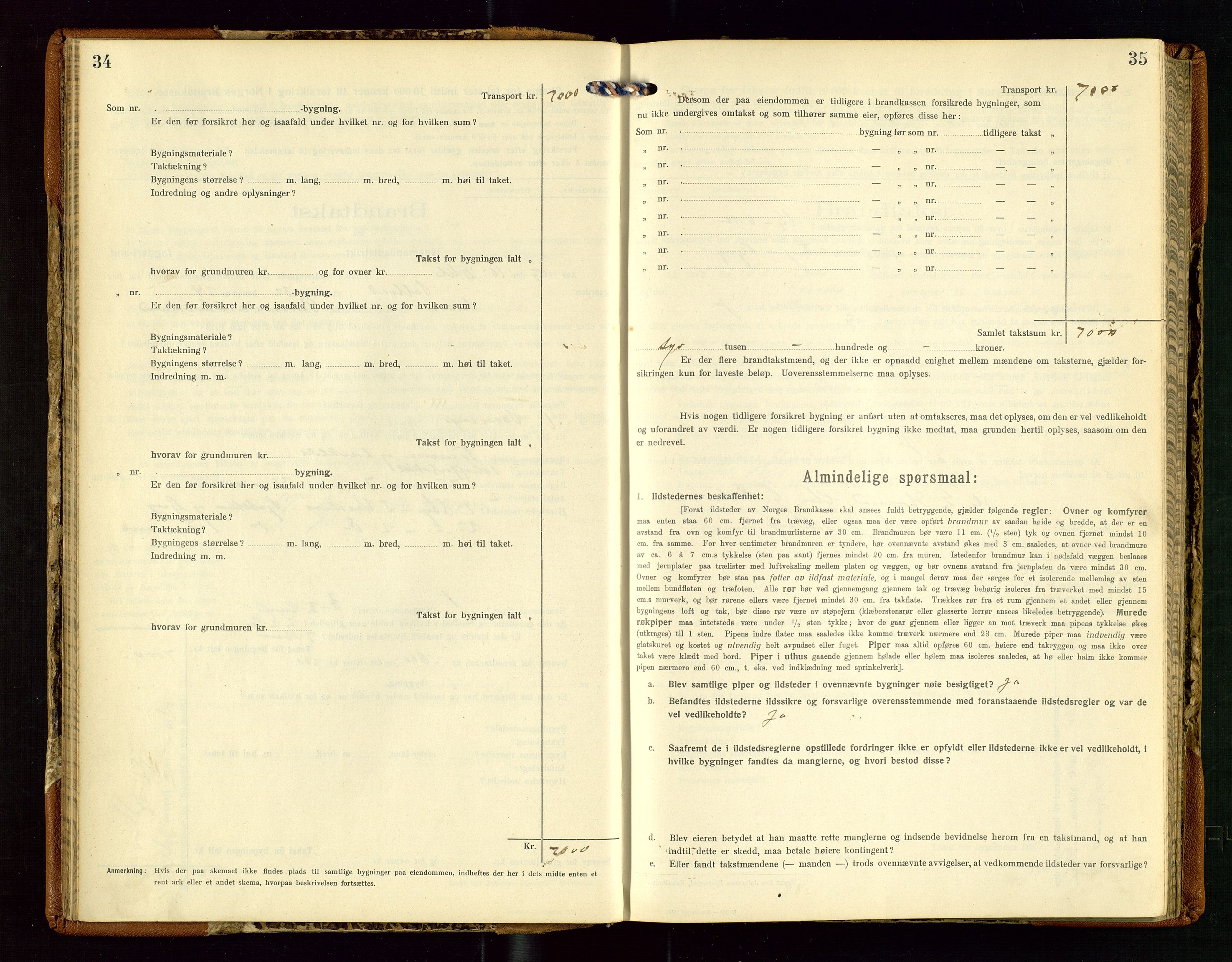 Torvestad lensmannskontor, AV/SAST-A-100307/1/Gob/L0005: "Brandtaxationsprotokol for Torvestad Lensmannsdistrikt", 1915-1928, s. 34-35