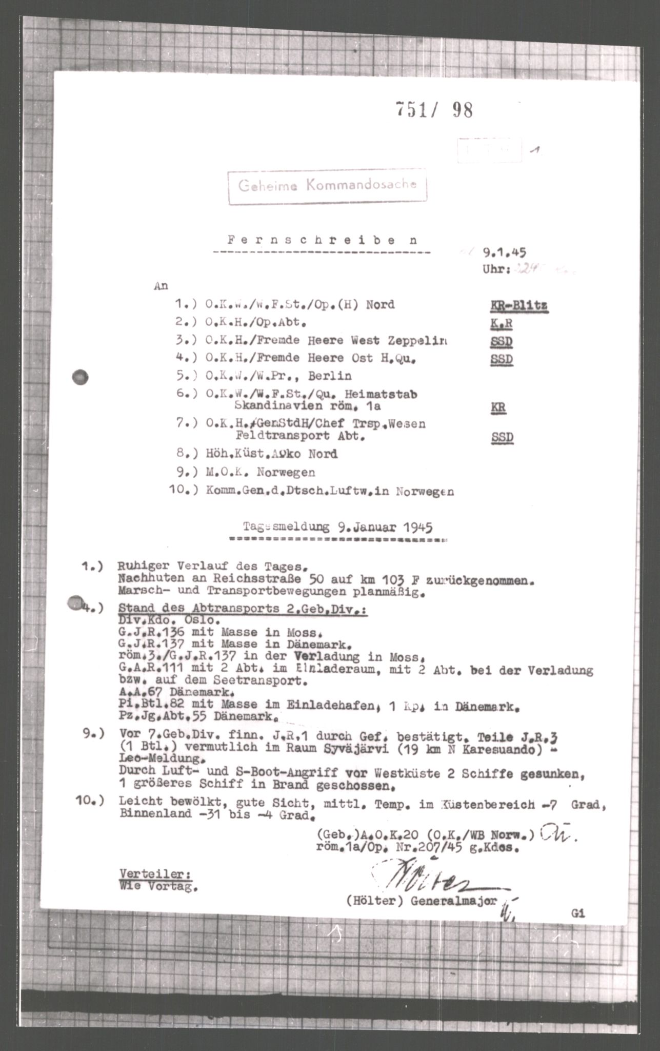 Forsvarets Overkommando. 2 kontor. Arkiv 11.4. Spredte tyske arkivsaker, AV/RA-RAFA-7031/D/Dar/Dara/L0006: Krigsdagbøker for 20. Gebirgs-Armee-Oberkommando (AOK 20), 1945, s. 236