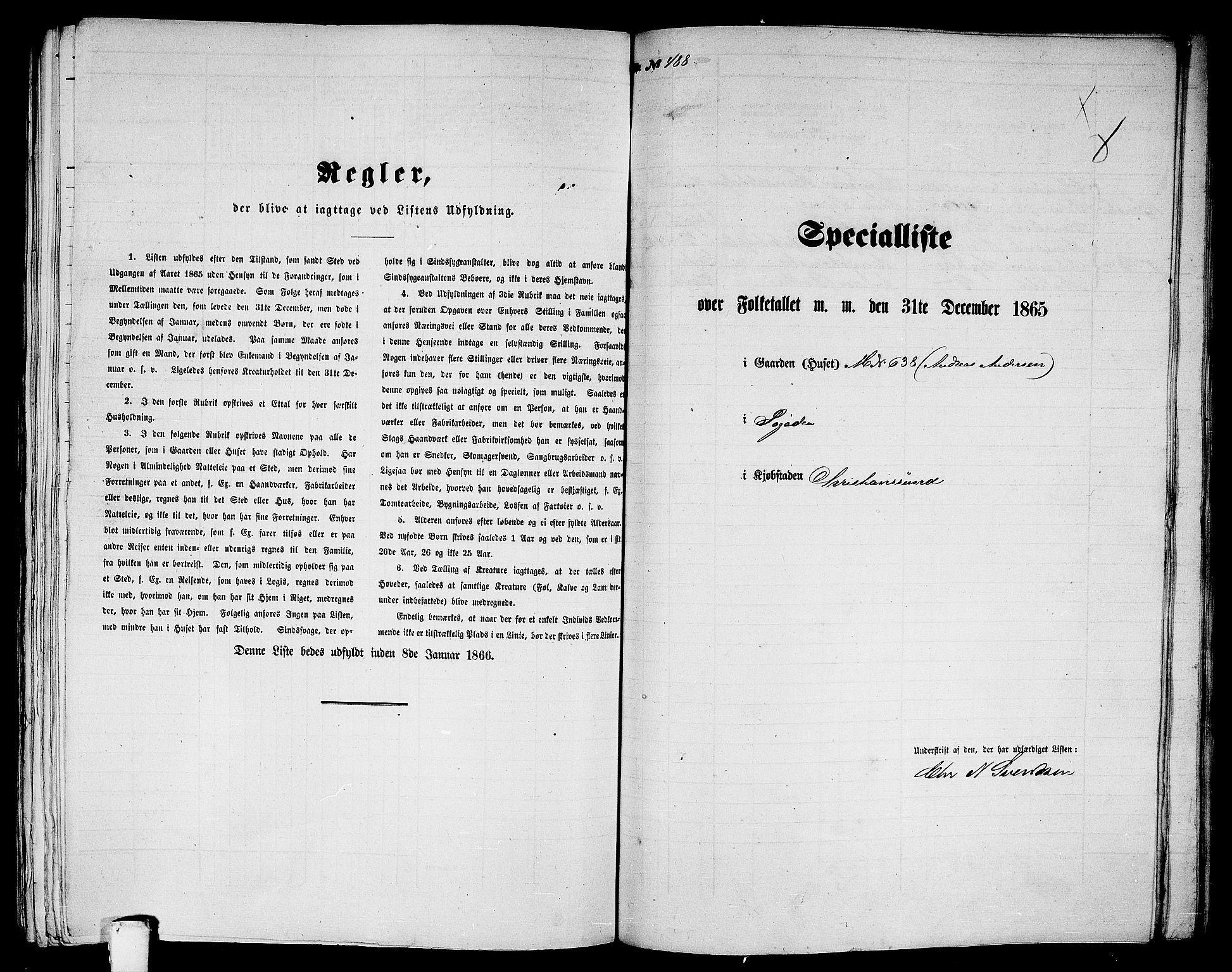 RA, Folketelling 1865 for 1503B Kristiansund prestegjeld, Kristiansund kjøpstad, 1865, s. 992