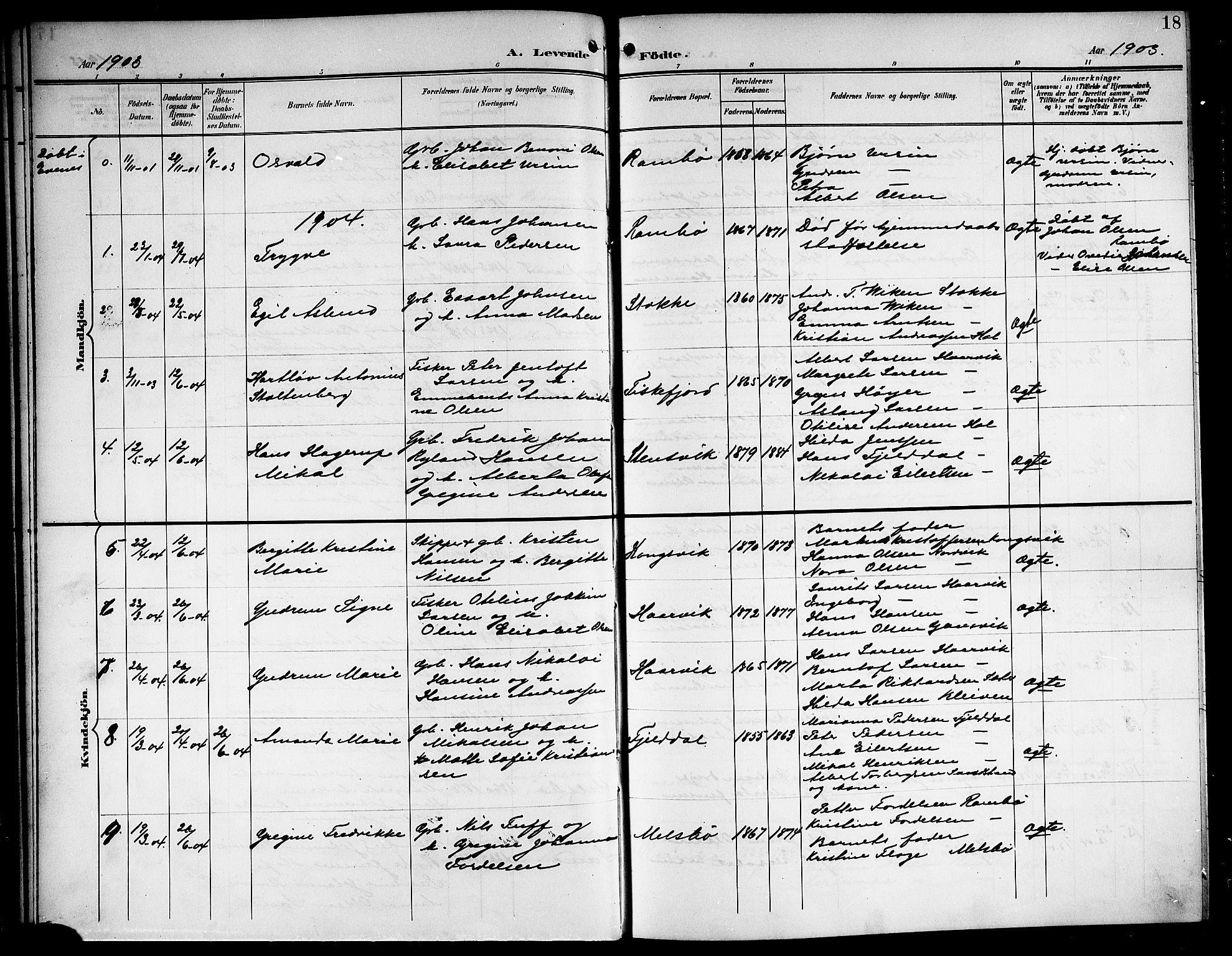 Ministerialprotokoller, klokkerbøker og fødselsregistre - Nordland, AV/SAT-A-1459/865/L0932: Klokkerbok nr. 865C04, 1901-1917, s. 18